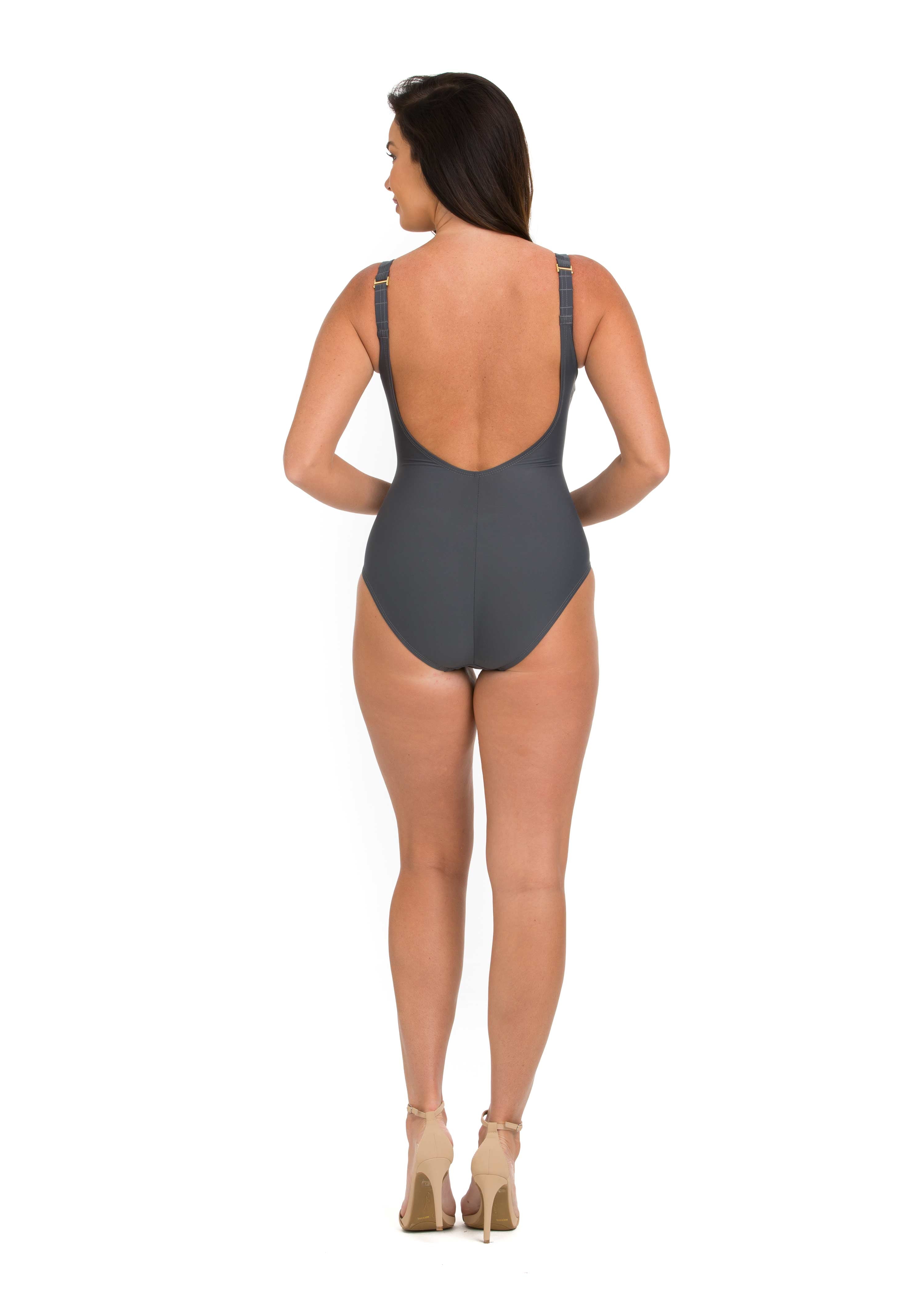 Solid Surplice Maillot with Soft Cup