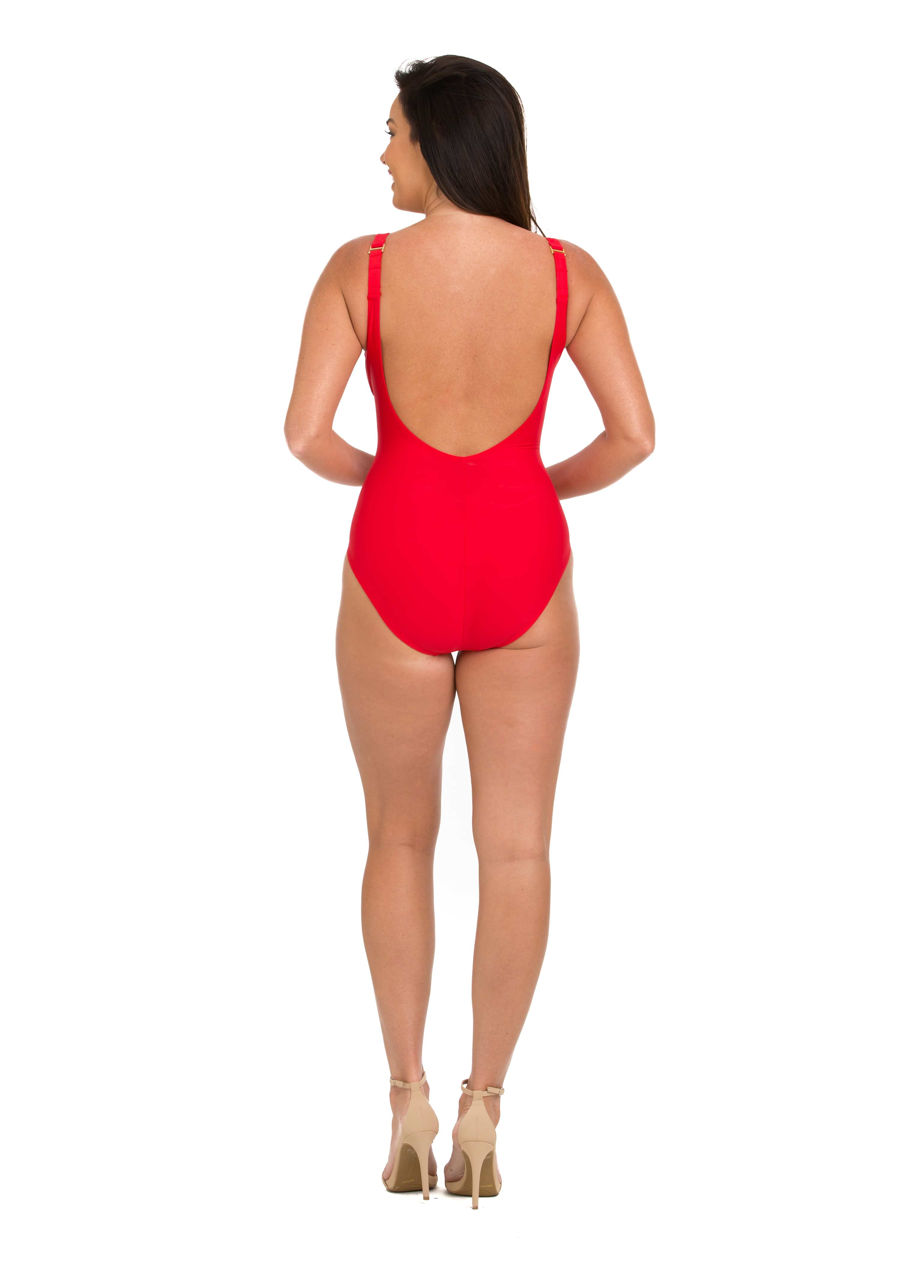 Solid Surplice Maillot with Soft Cup