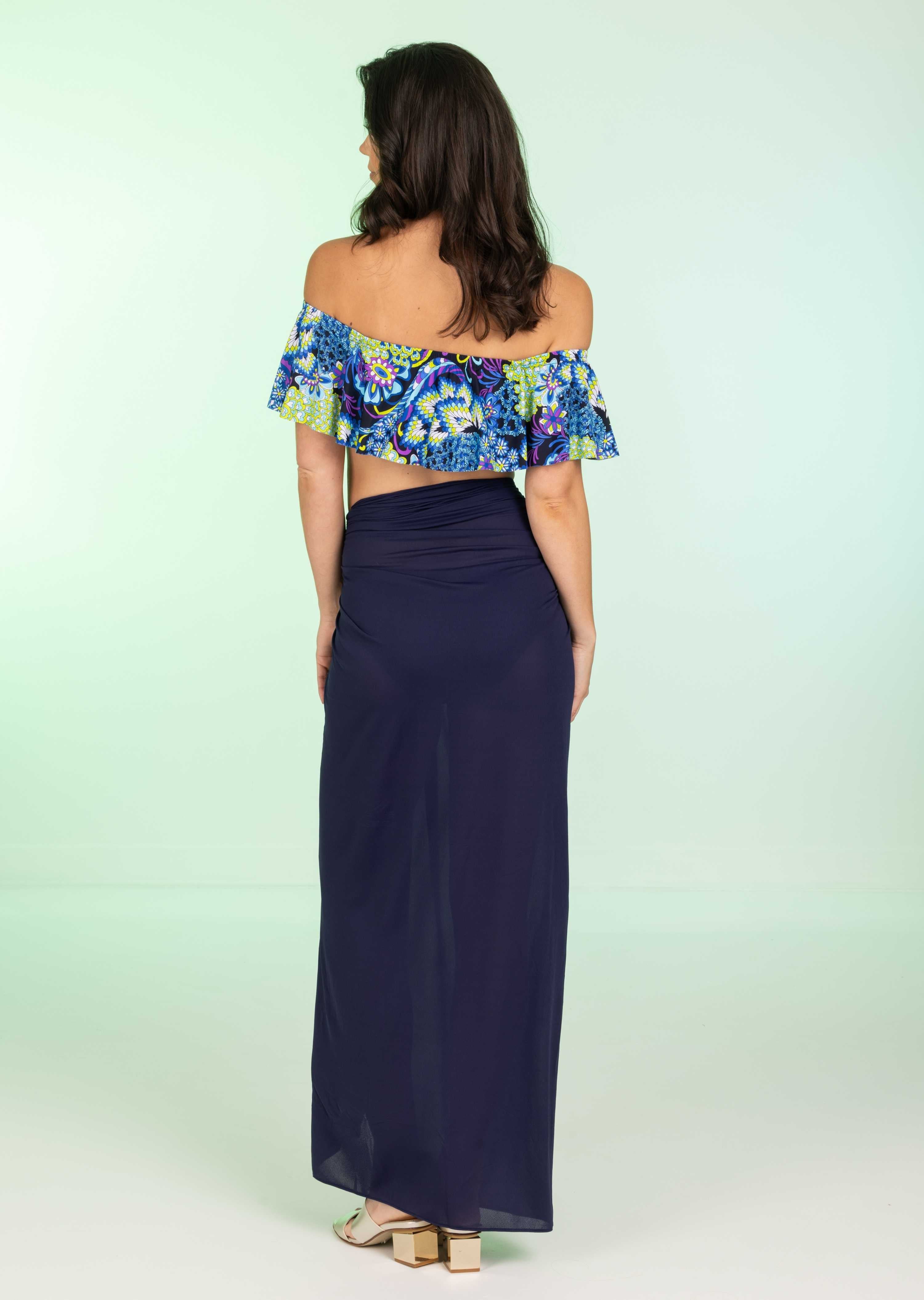 Navy Full Panel Pareo Cover Up (406)