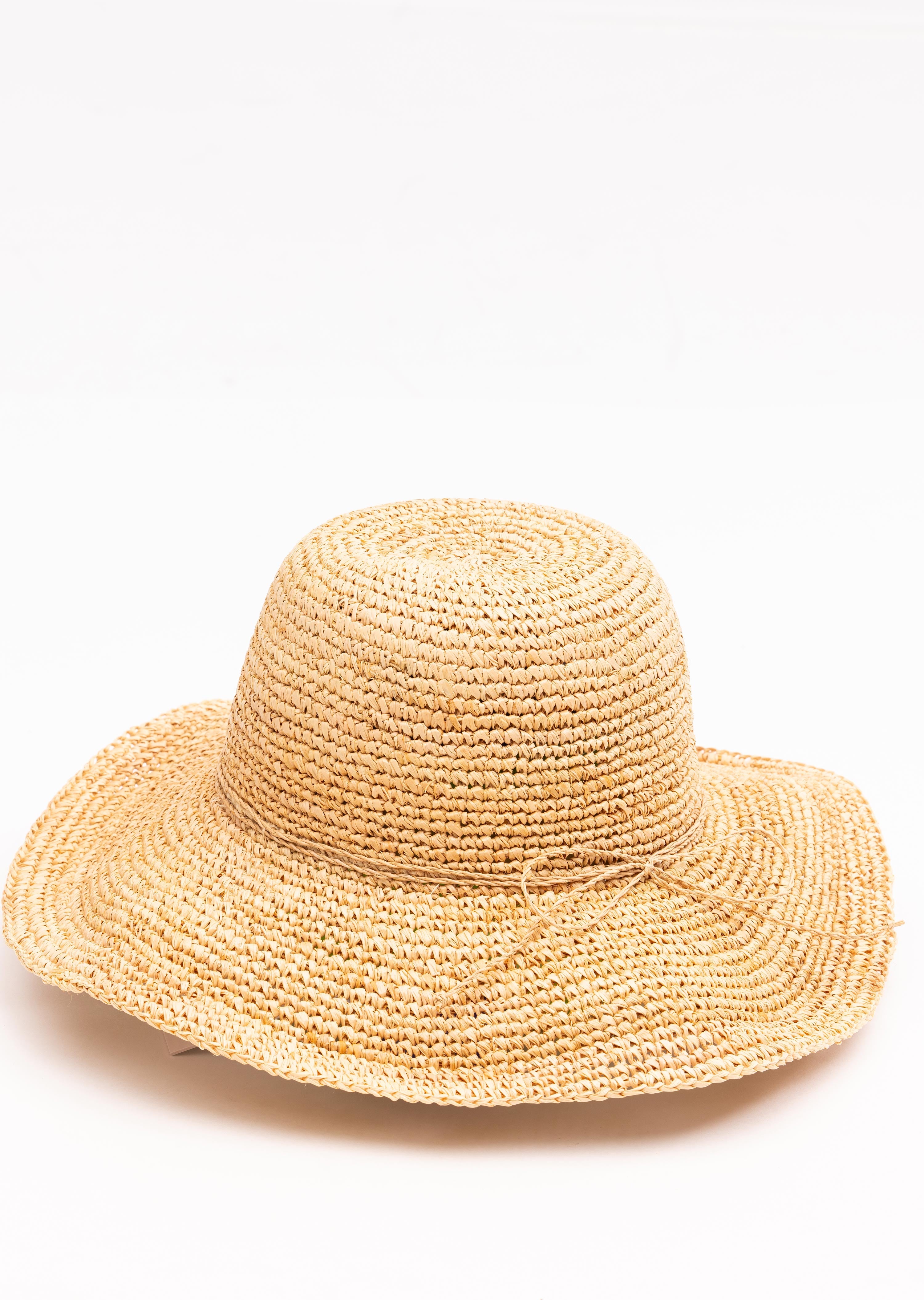 Natural Tara Grinna Wide Brim Hat with Tie (8255)