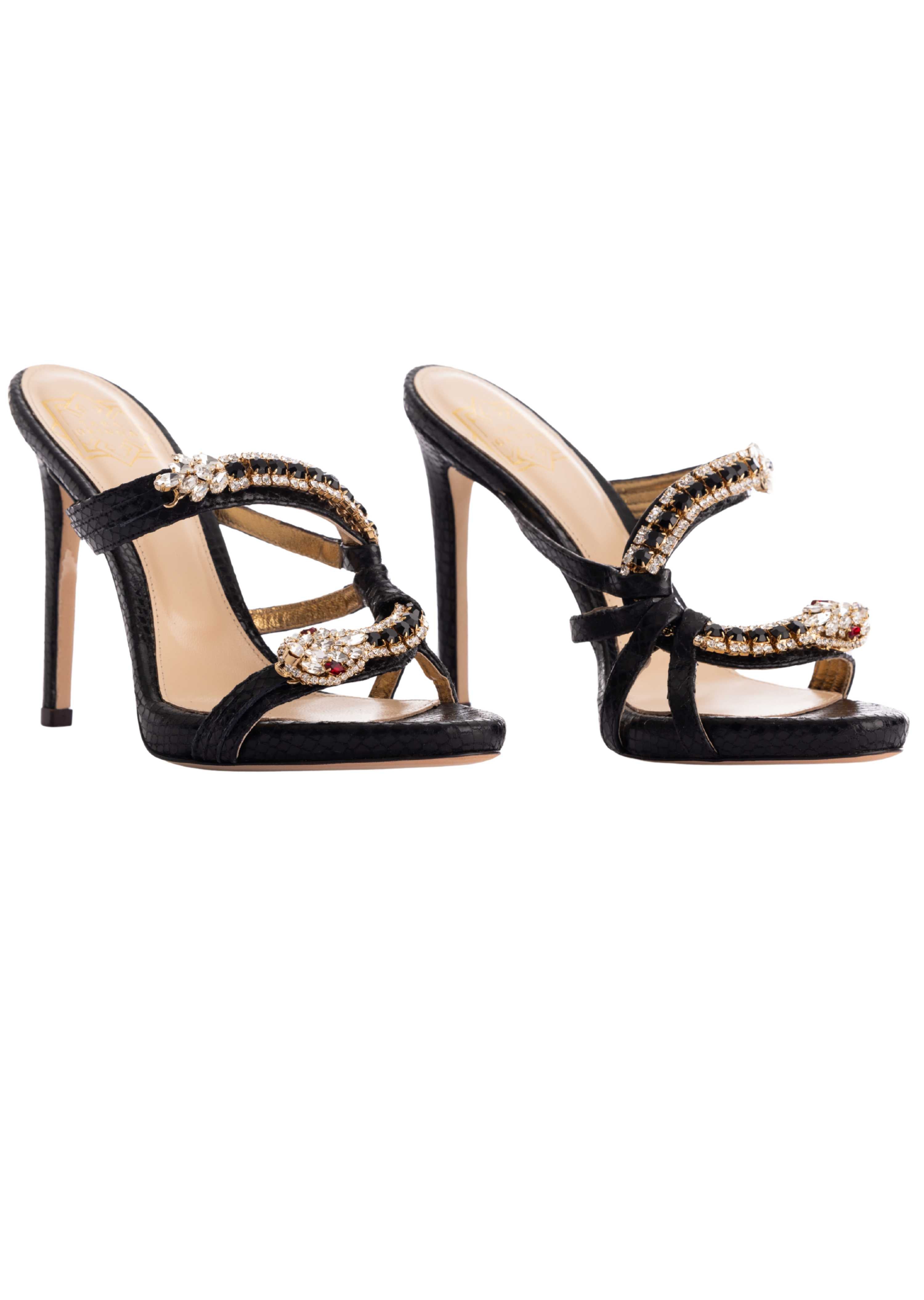 Antonia Black Open Toe Heel