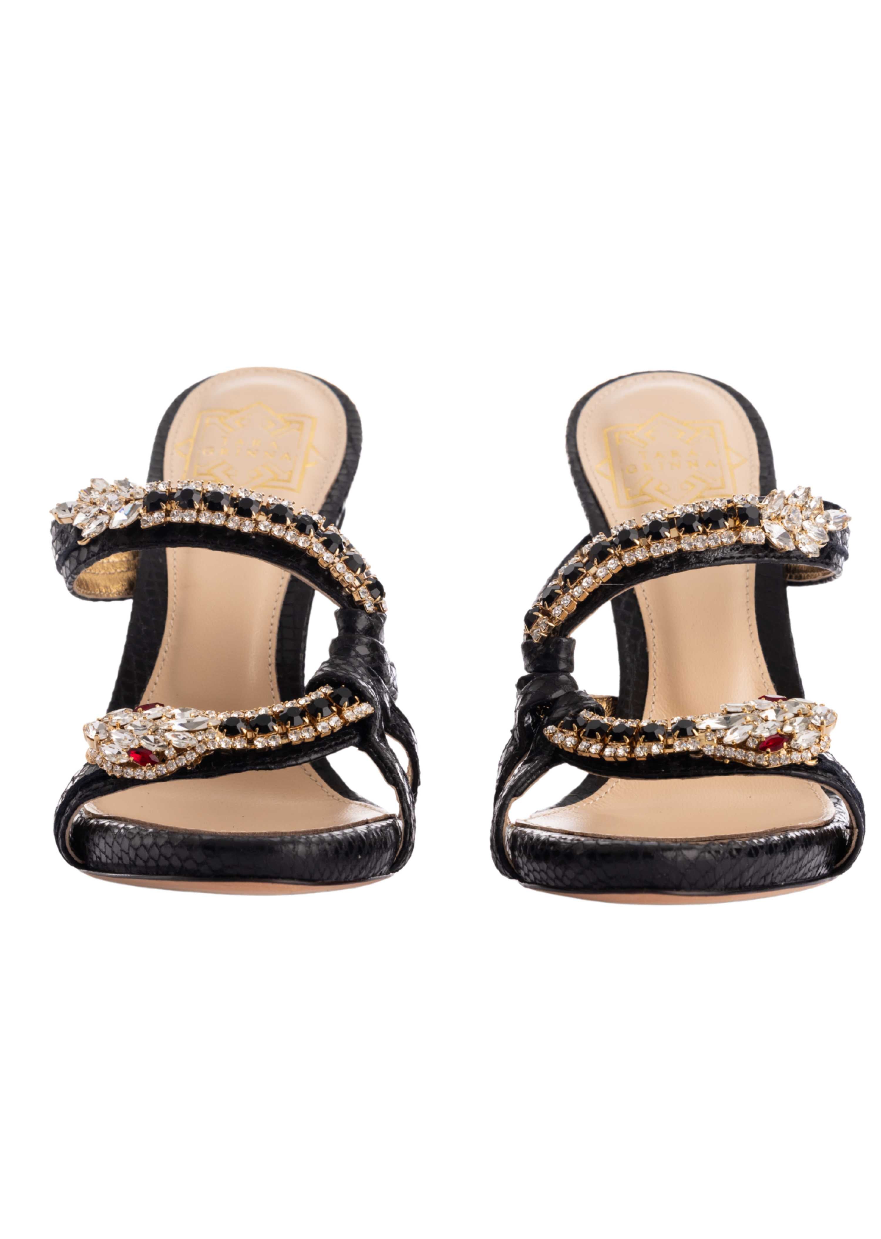 Antonia Black Open Toe Heel