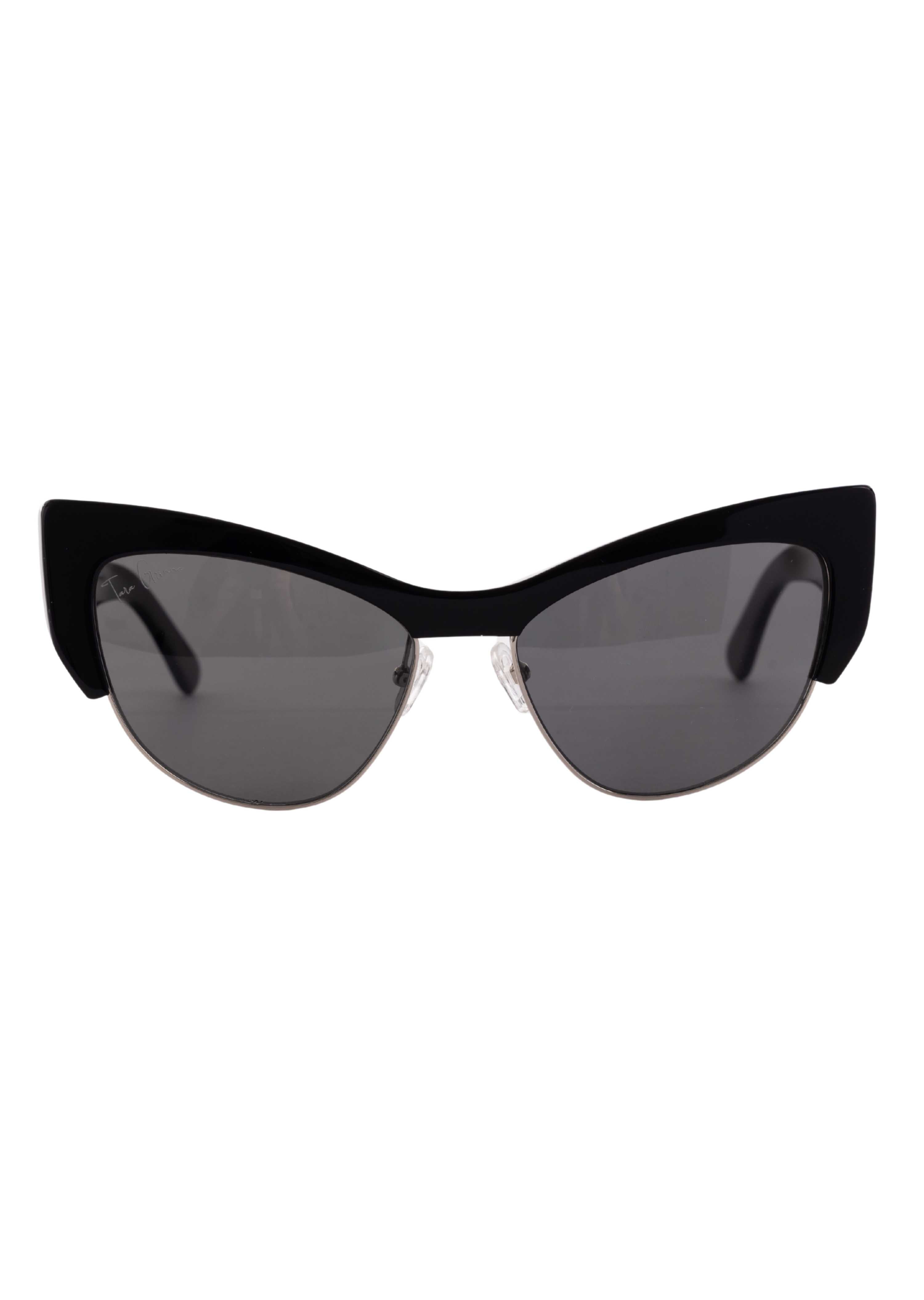 Black Acetate Metal Cateye Frame Sunglasses (Style 1805)