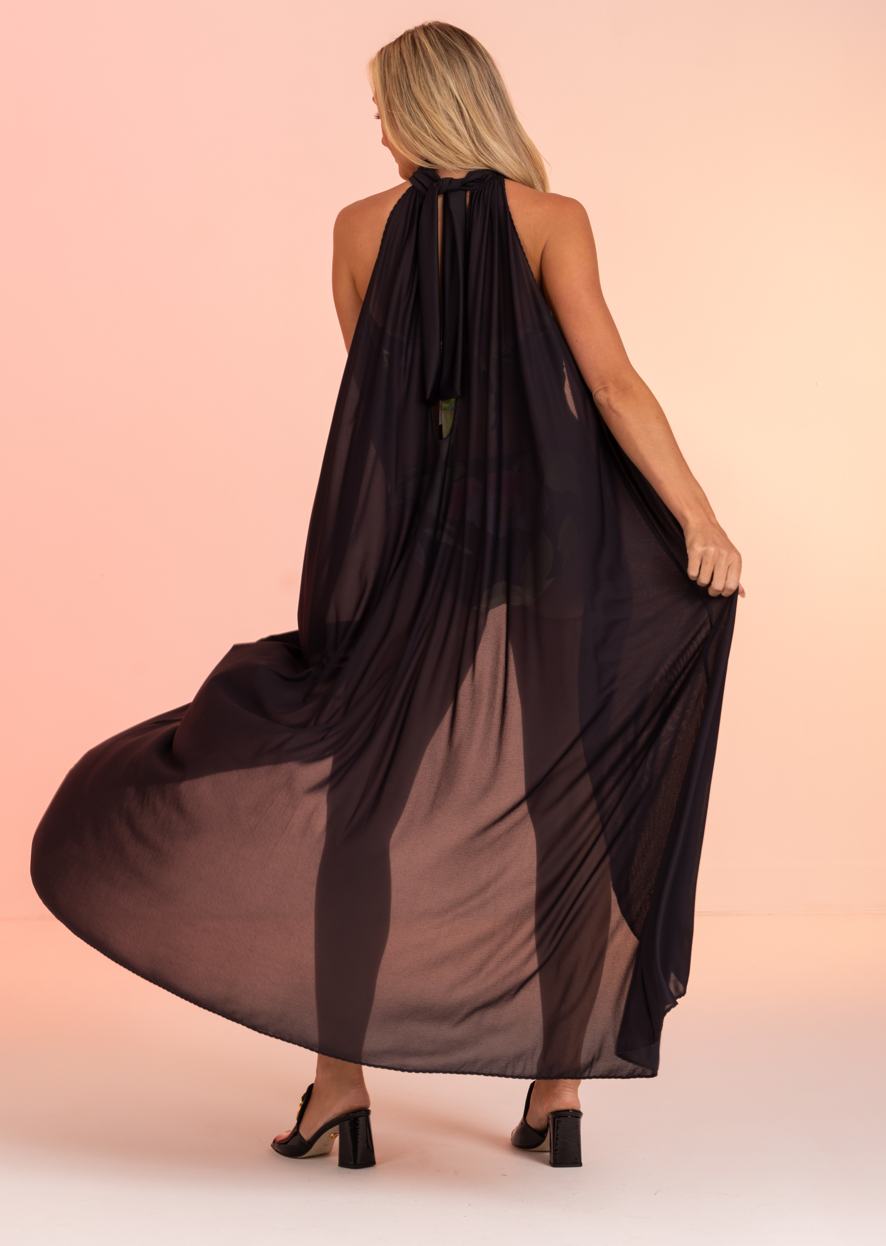 Black High Neck Cover Up (432)
