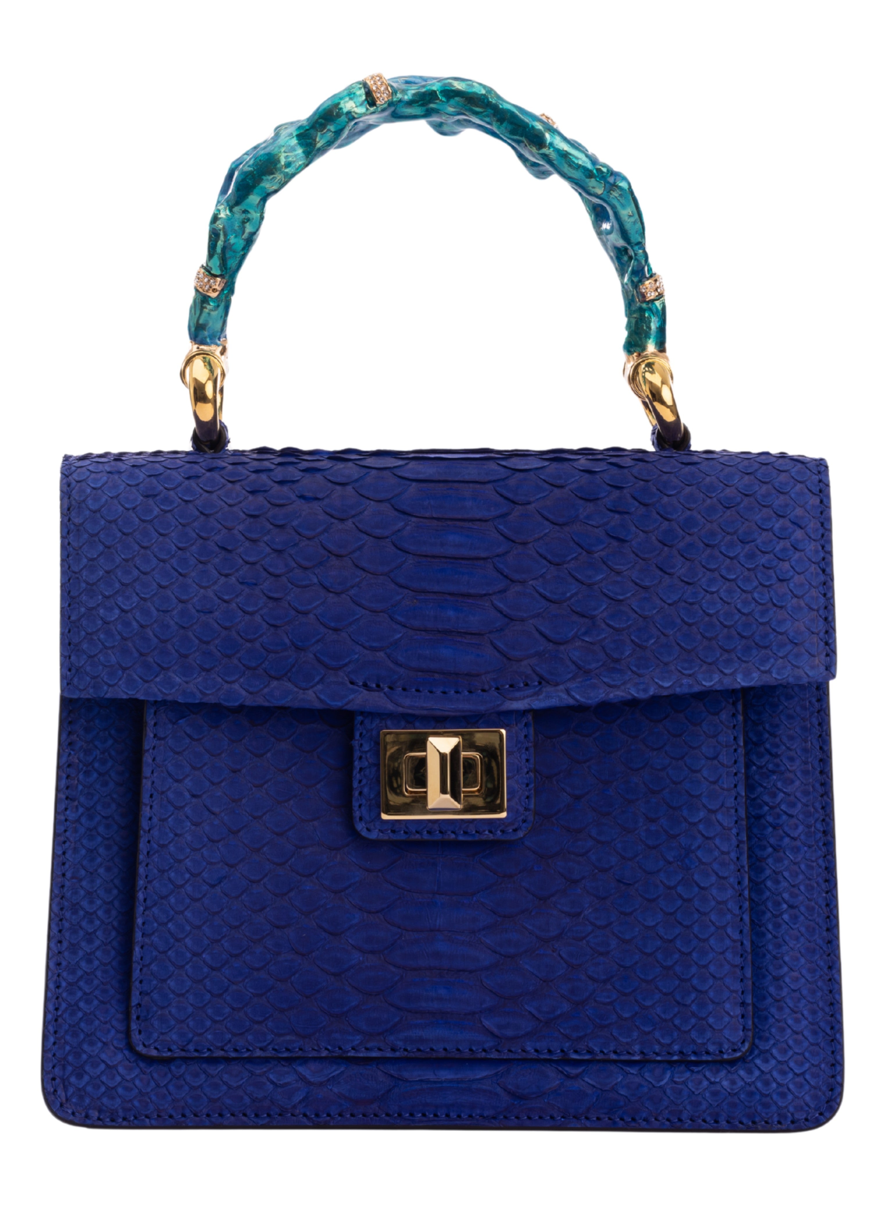 Blue Delphine Top Handle Handbag (8197)