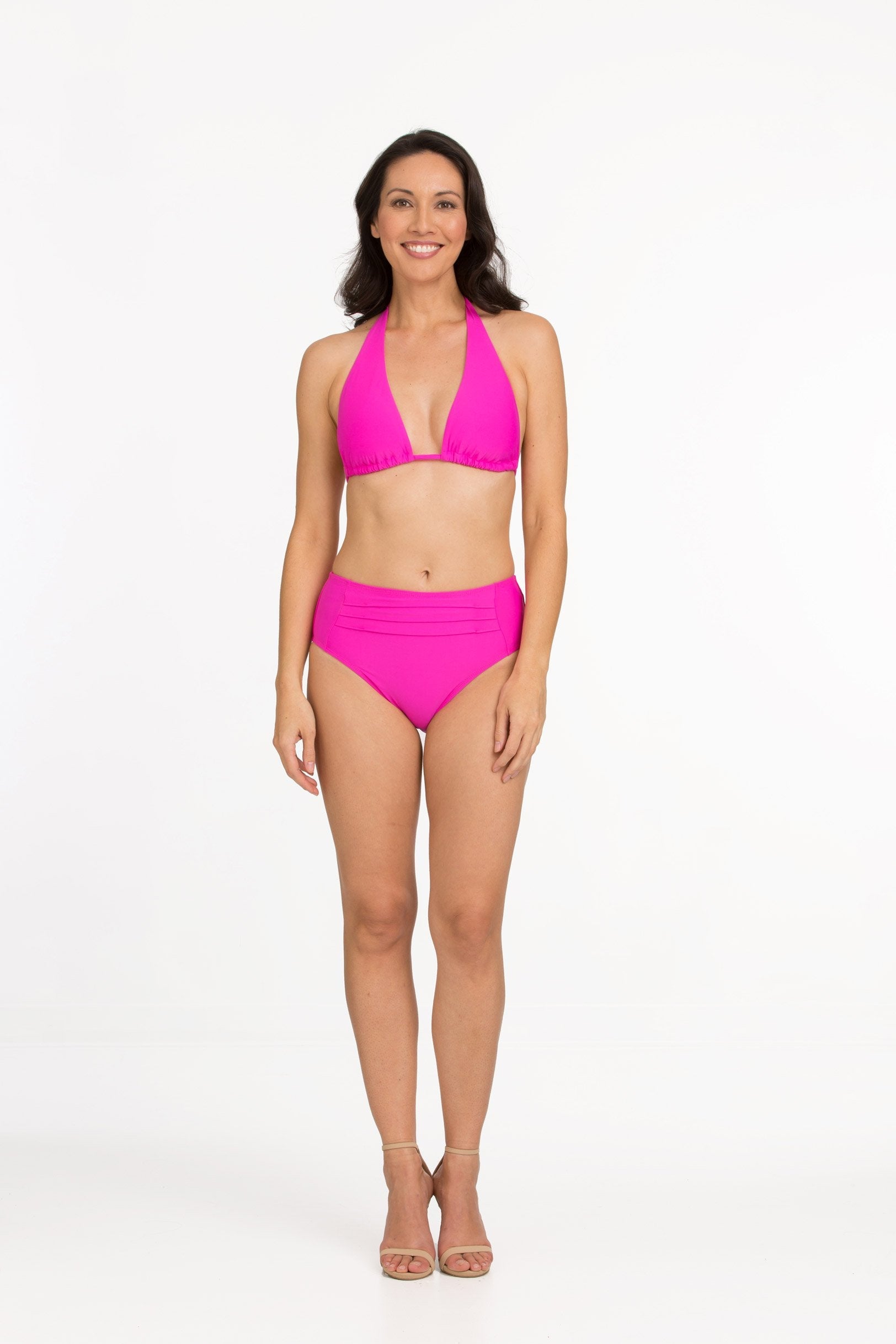 Candy Pink Pleated Mid-Rise Bottom (209)