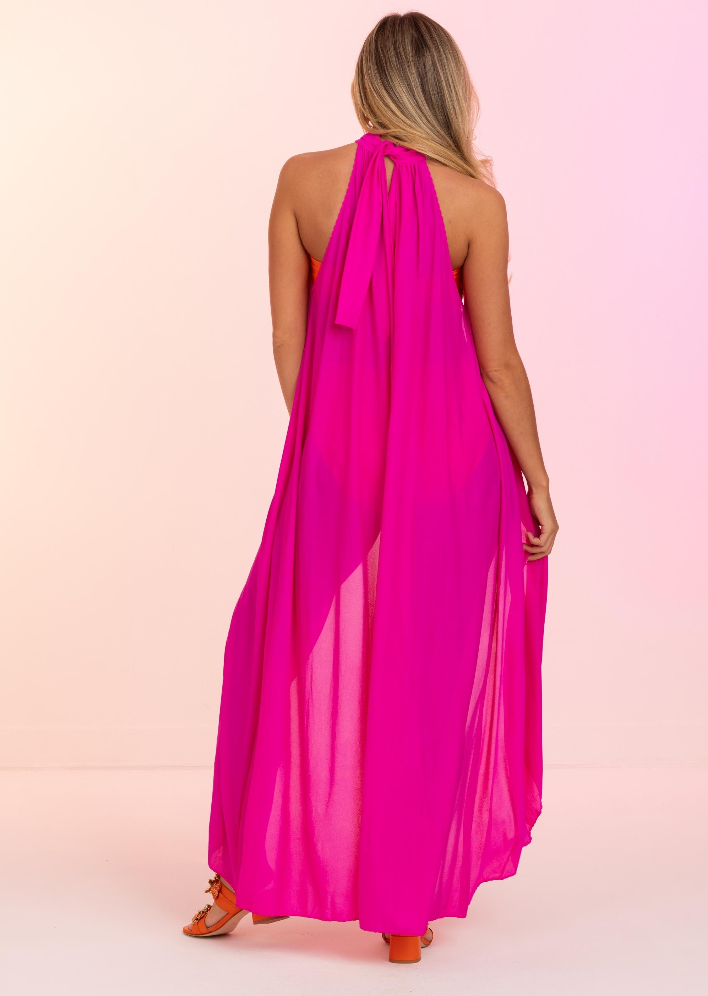 Candy Pink High Neck Cover Up (432)