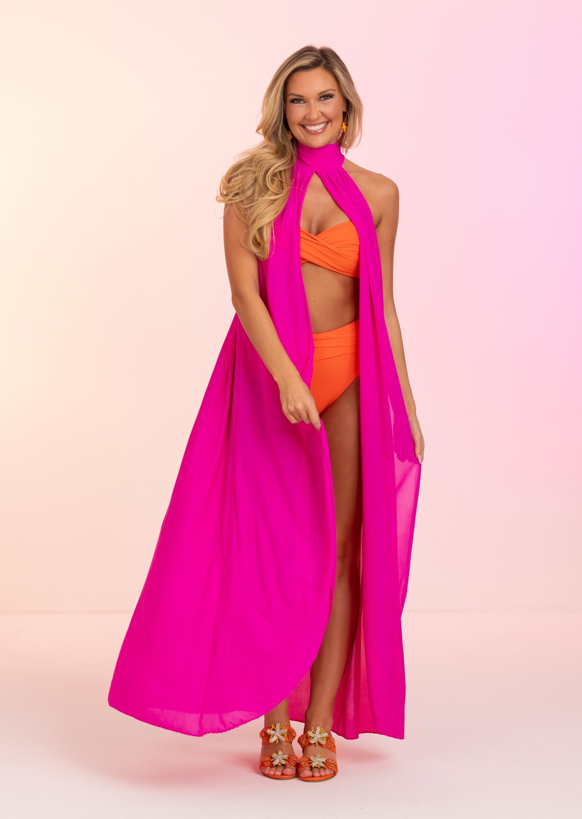 Candy Pink High Neck Cover Up (432)