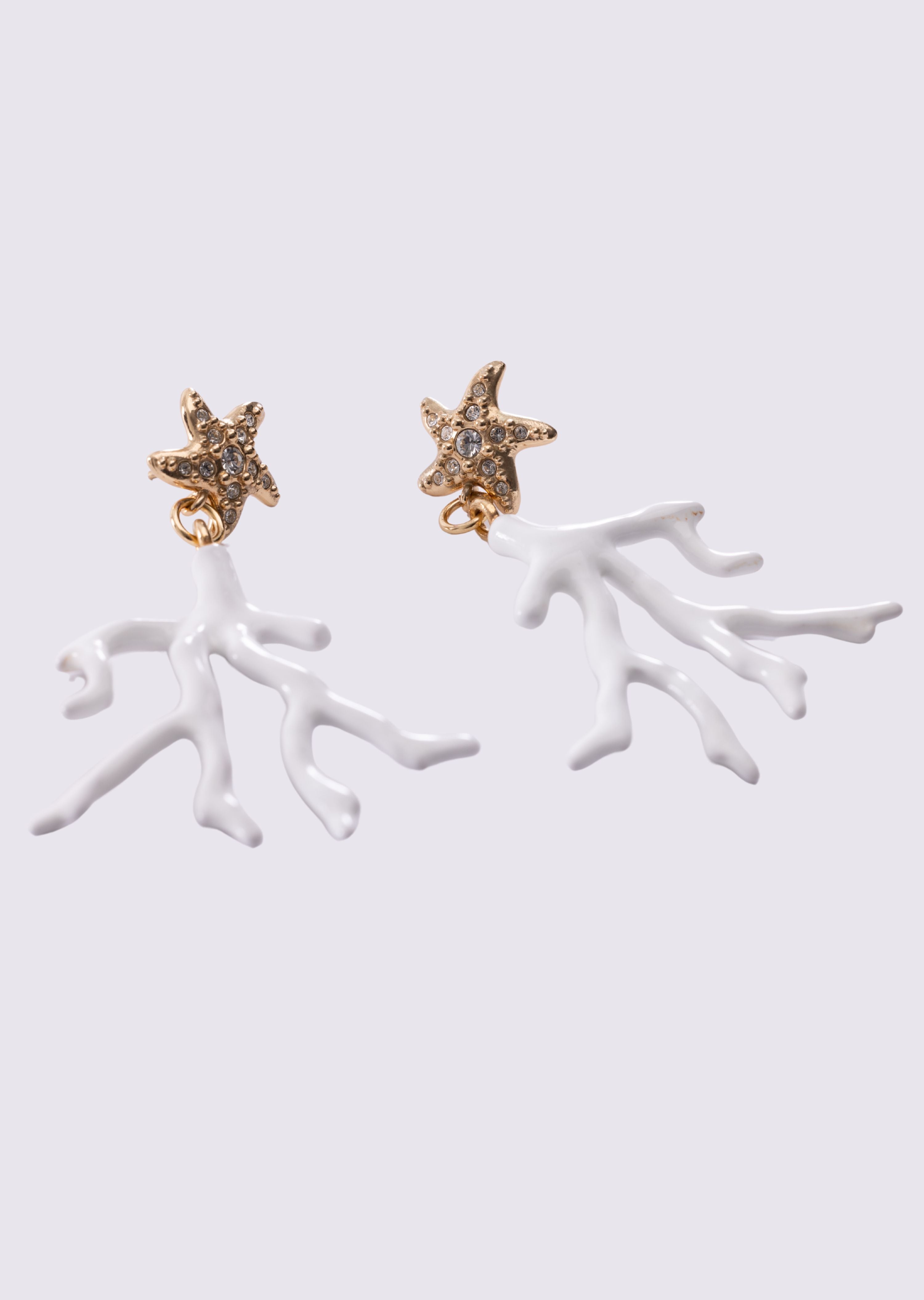 Coral Enamel Brass Earrings (TG-910481)