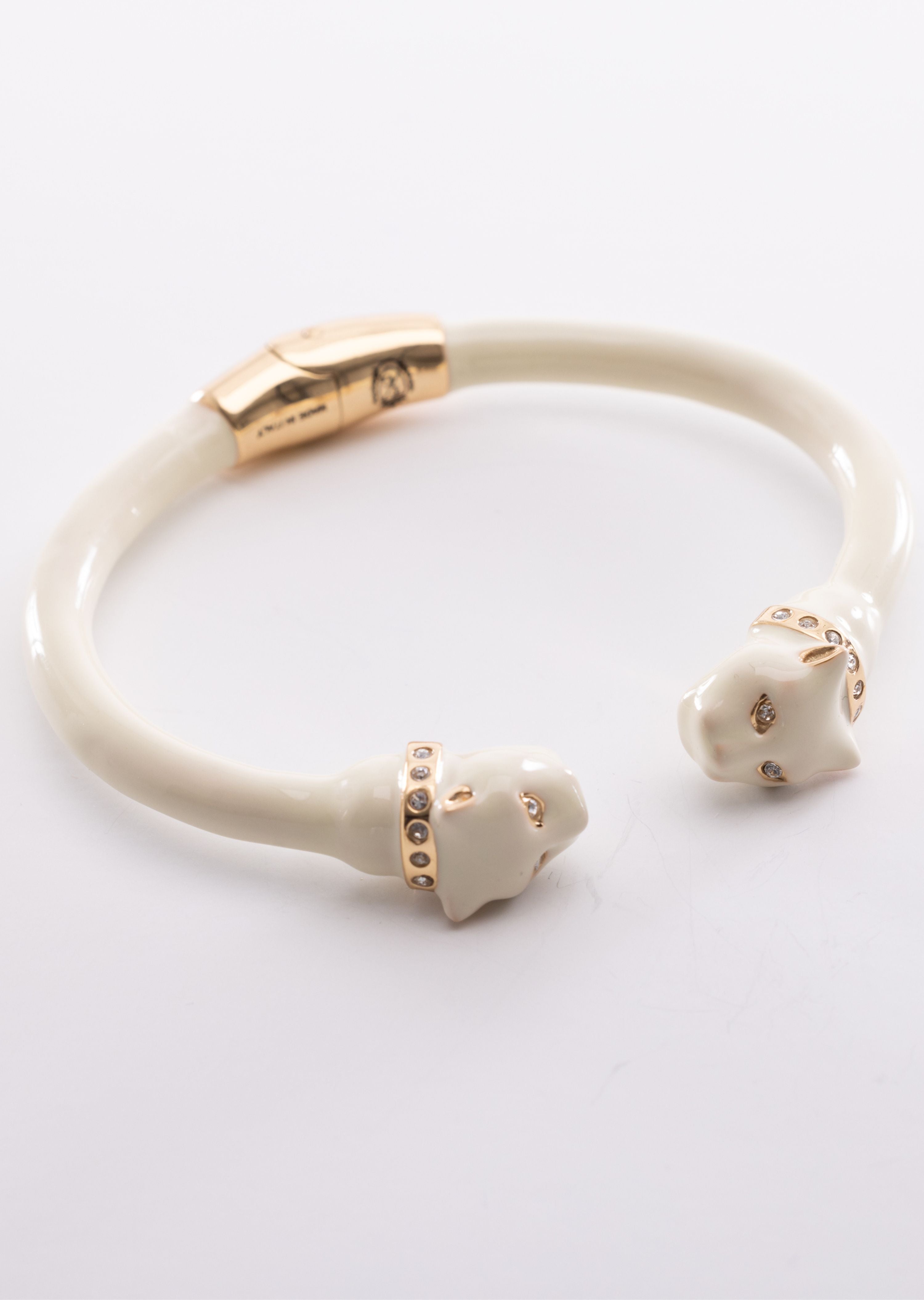 Small Panther Enamel Brass Bracelet (TG-93129)