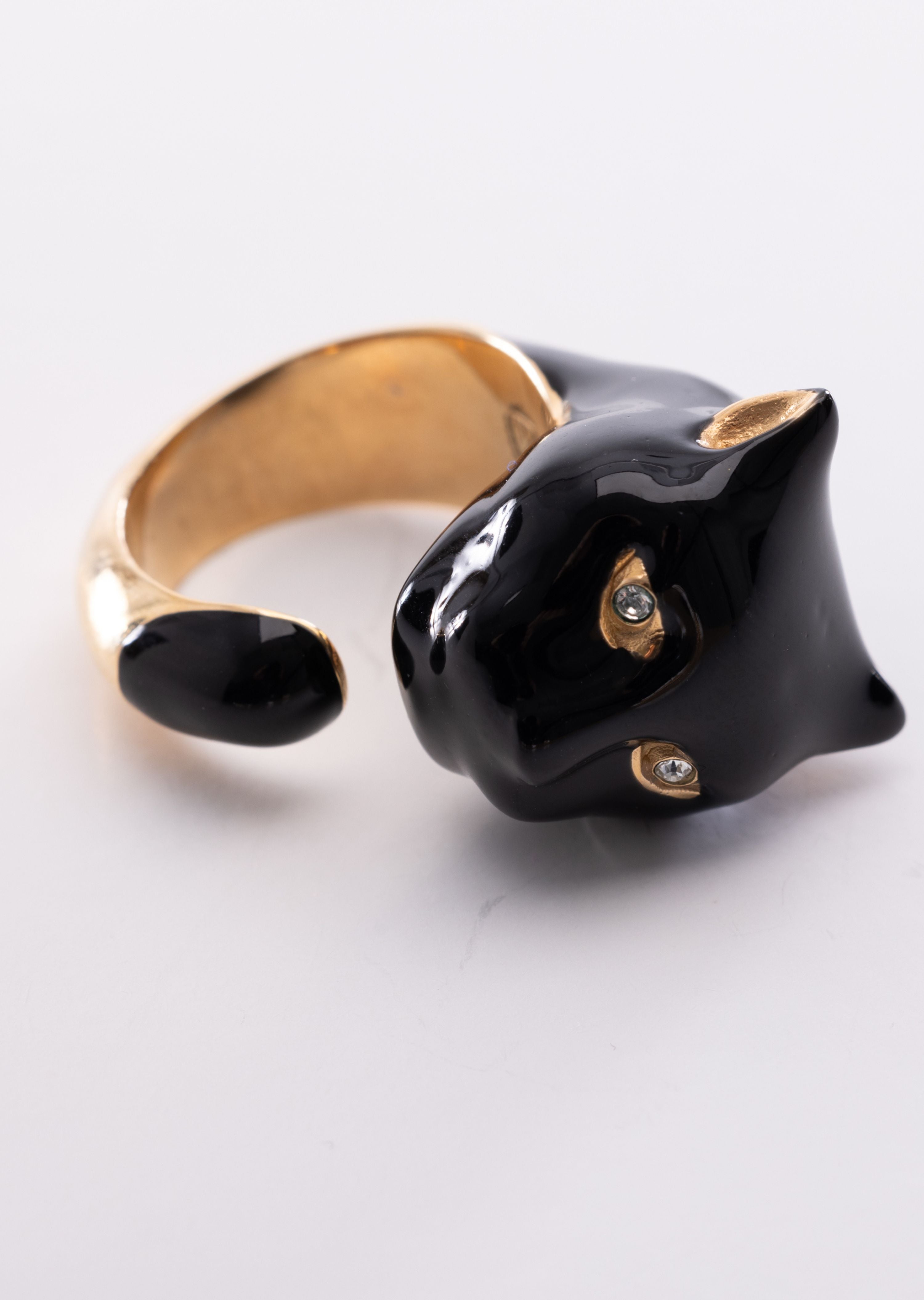 Panther Brass Enamel Ring (TG-9488)