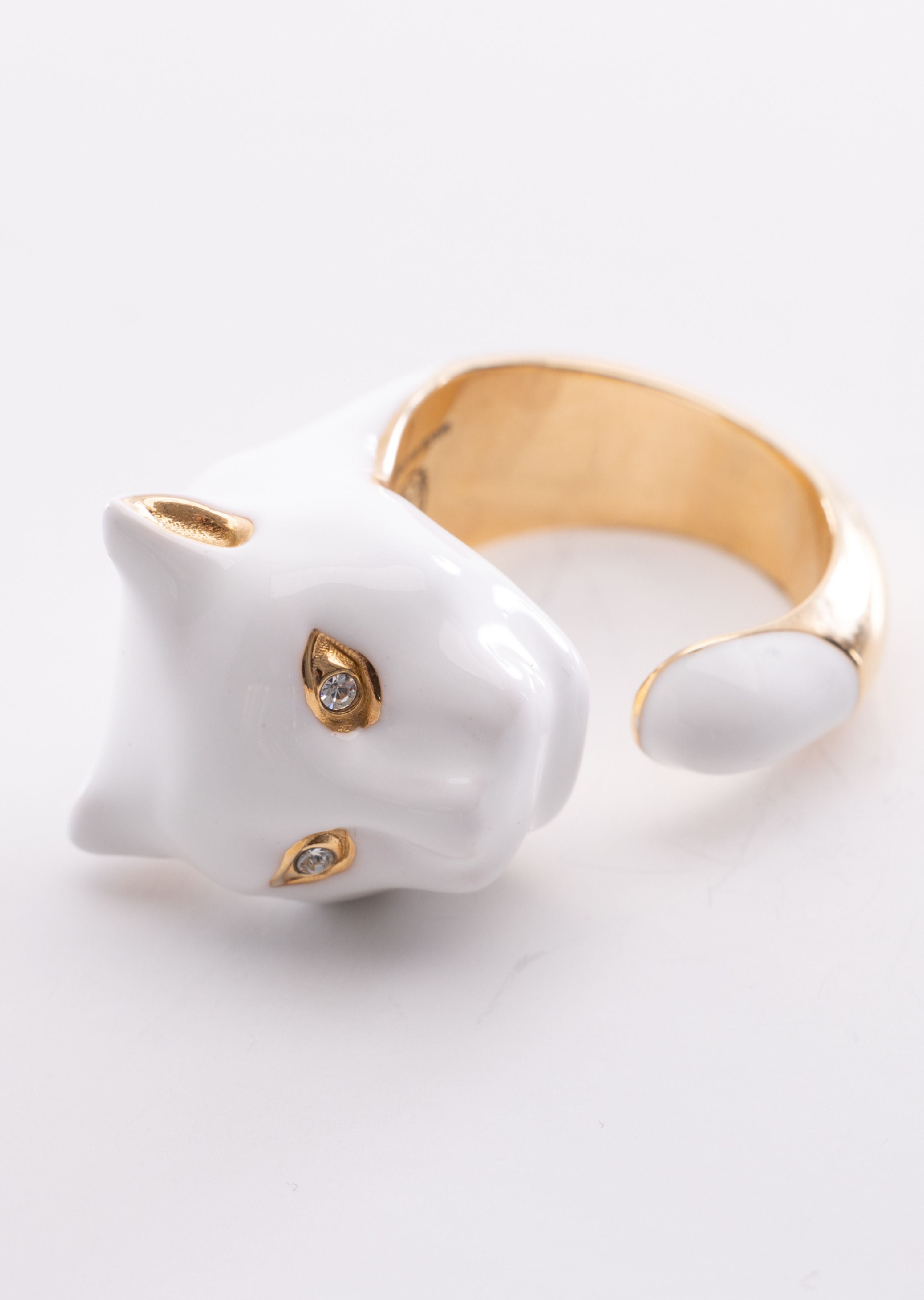 Panther Brass Enamel Ring (TG-9488)