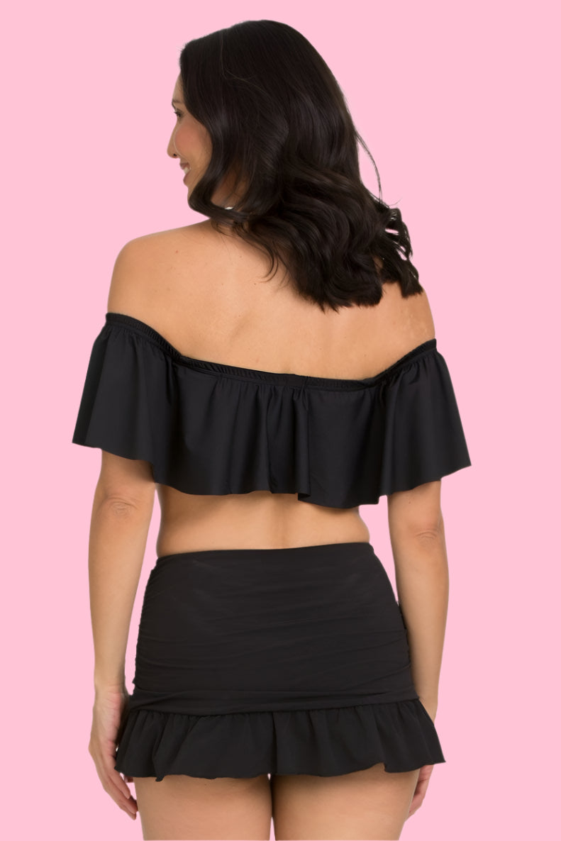 Black Off Shoulder Flounce (Style 125)