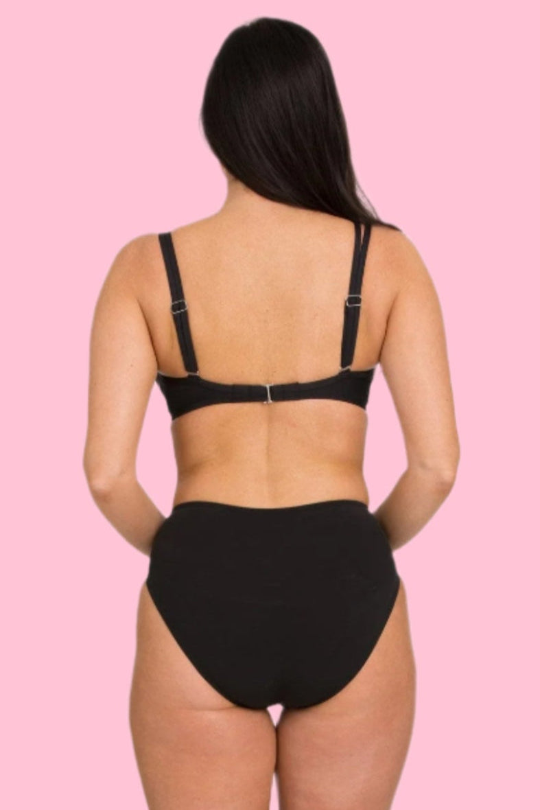 Black Underwire Cup Sized Bra Bikini Top (Style 102)