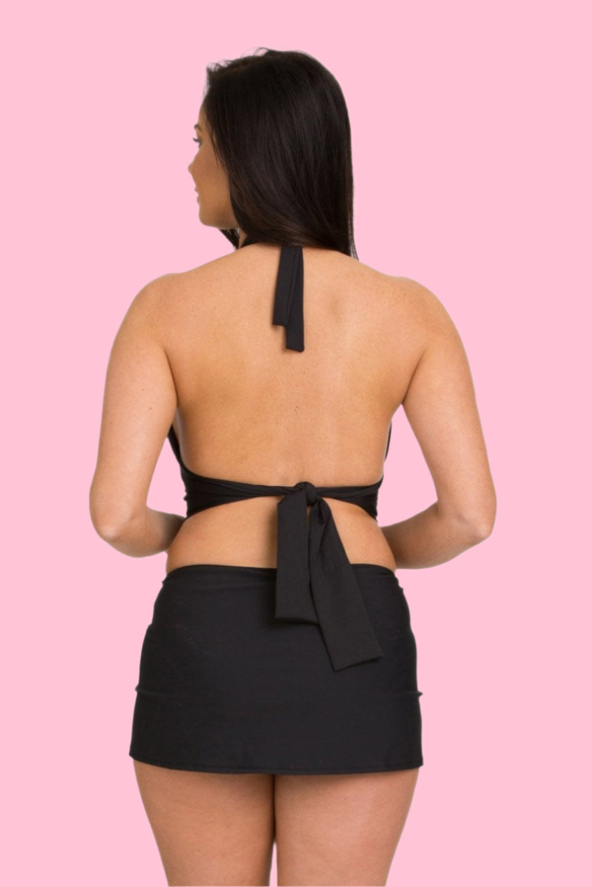 Black Drawstring Skirted Bottom (232)
