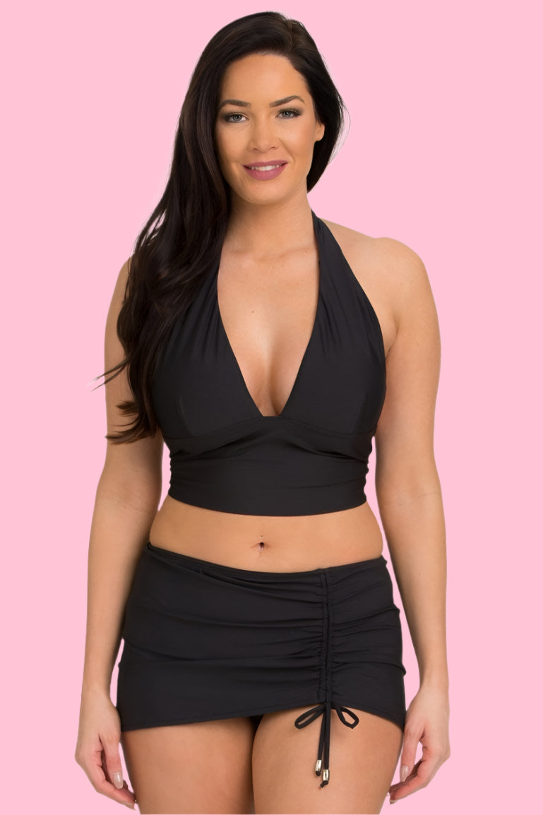 Black Halter with Wide Adjustable Band (Style 169)