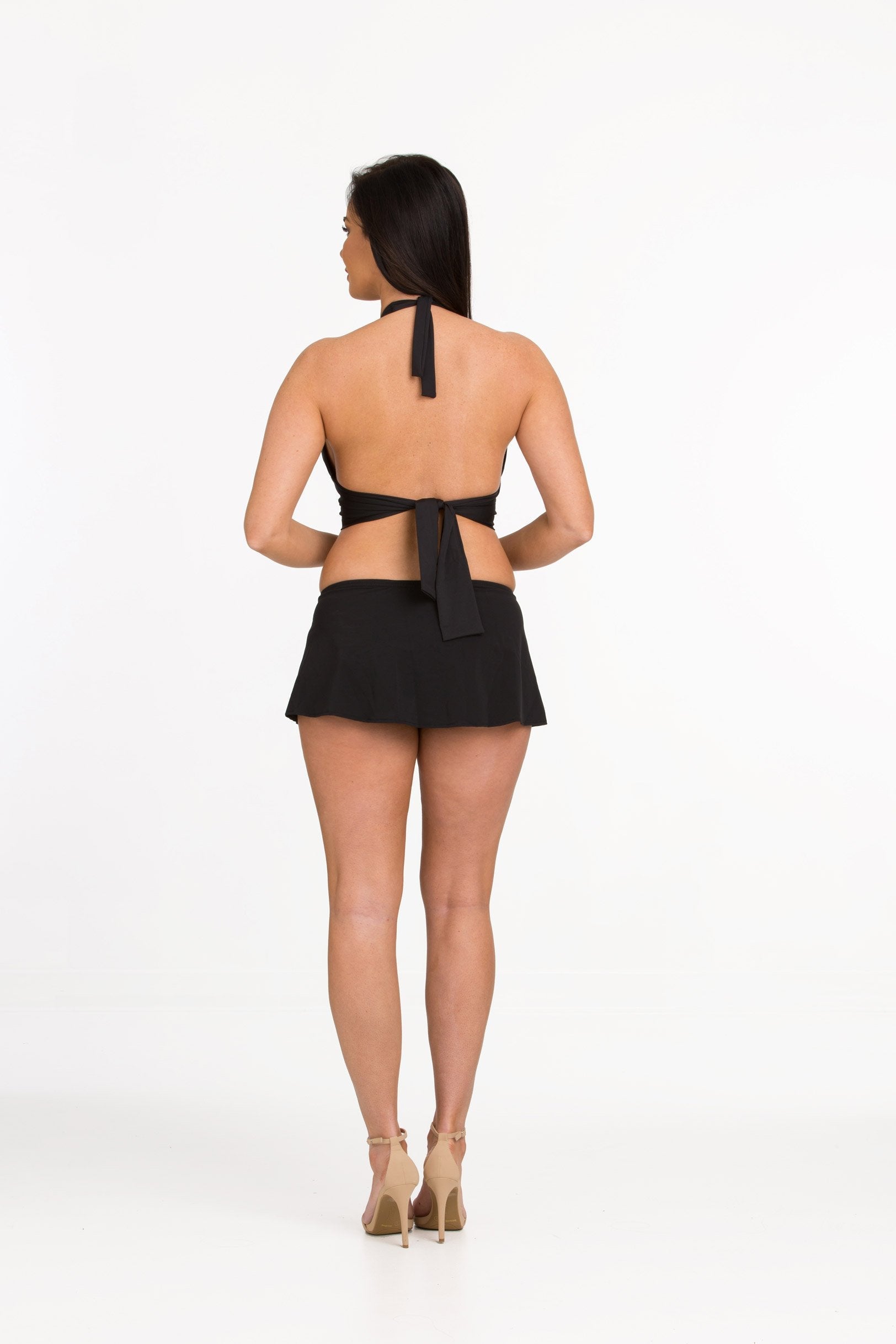 Black Skirted Bottom with Split Front (Style 252)