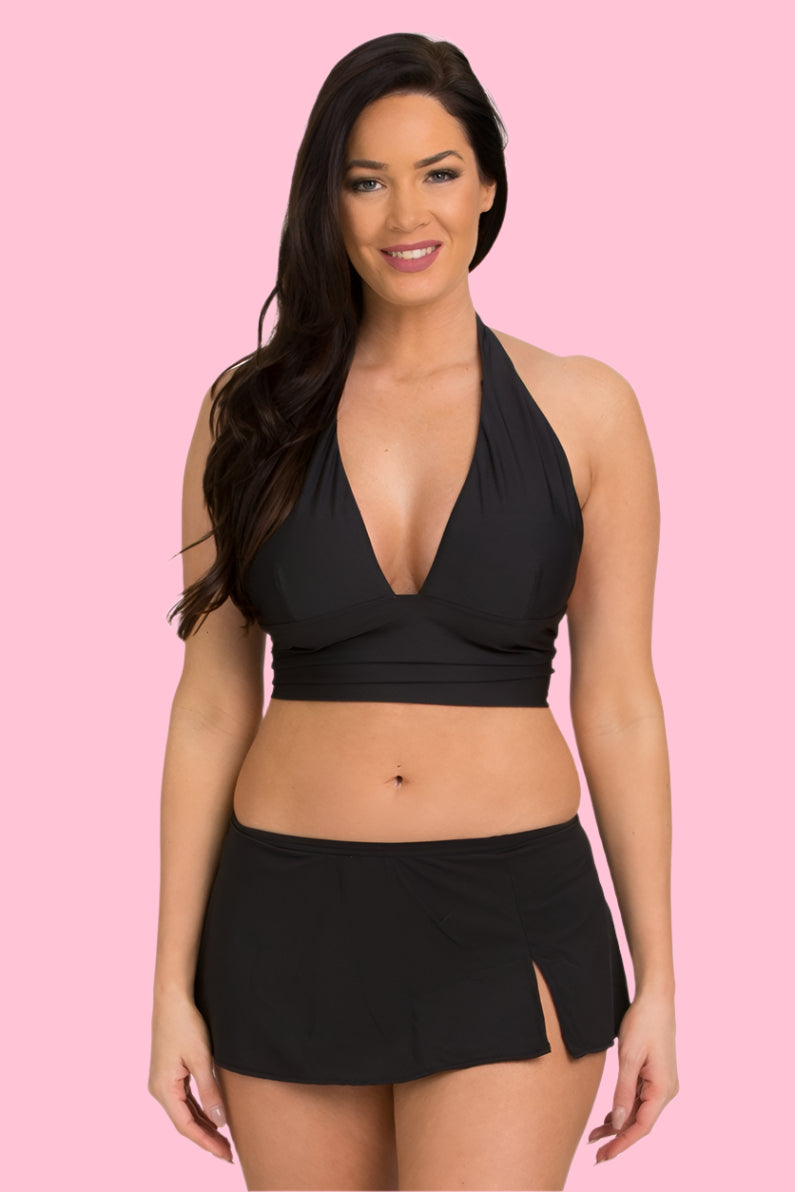 Black Skirted Bottom with Split Front (Style 252)