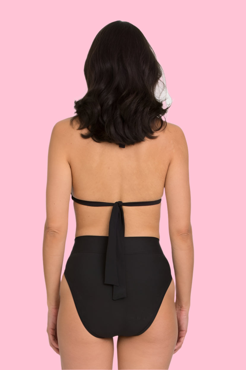 Black 7 Way Convertible Top with Back and Neck Ties (Style 134)