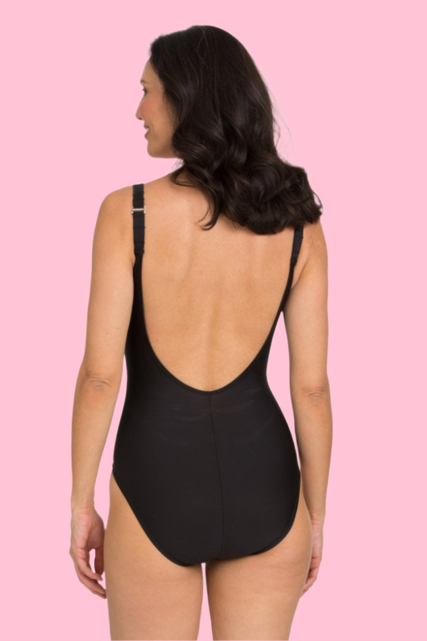 Black Surplice Maillot with Soft Cup (313)
