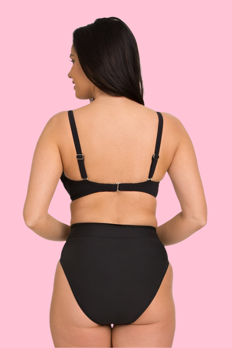 Black Underwire Bra with Overlay on Cup (Style 142)