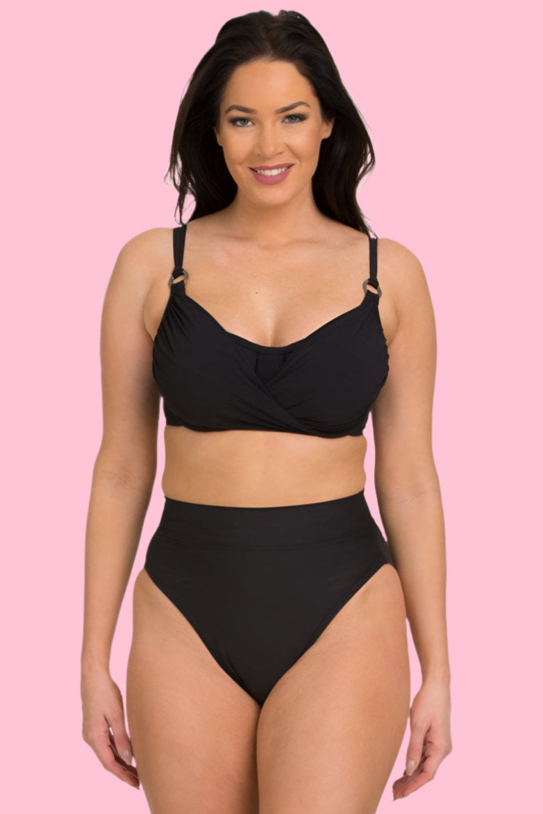 Black Underwire Bra with Overlay on Cup (Style 142)