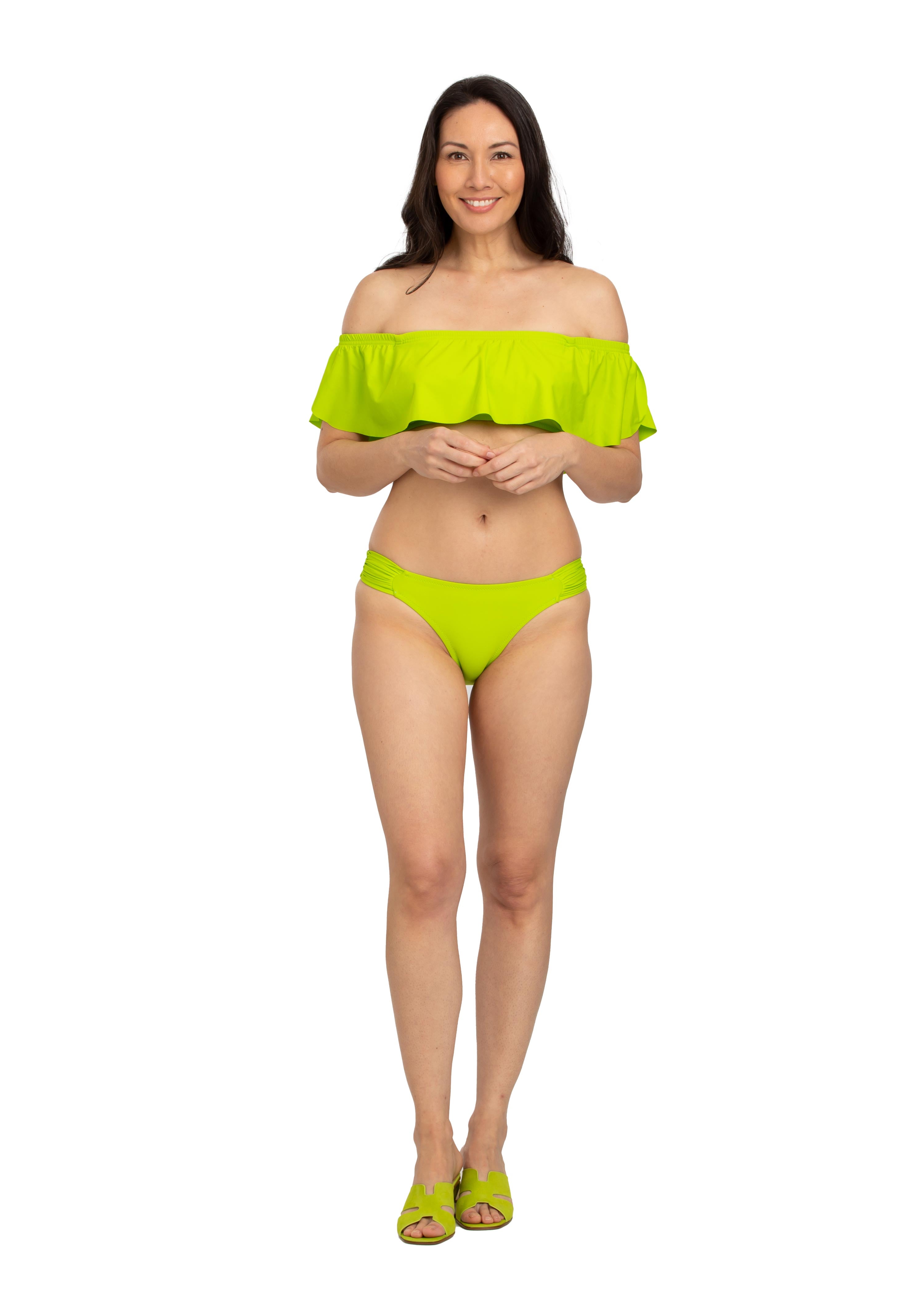 Lime Solid Soft Tab-Side Bikini Bottom (258)