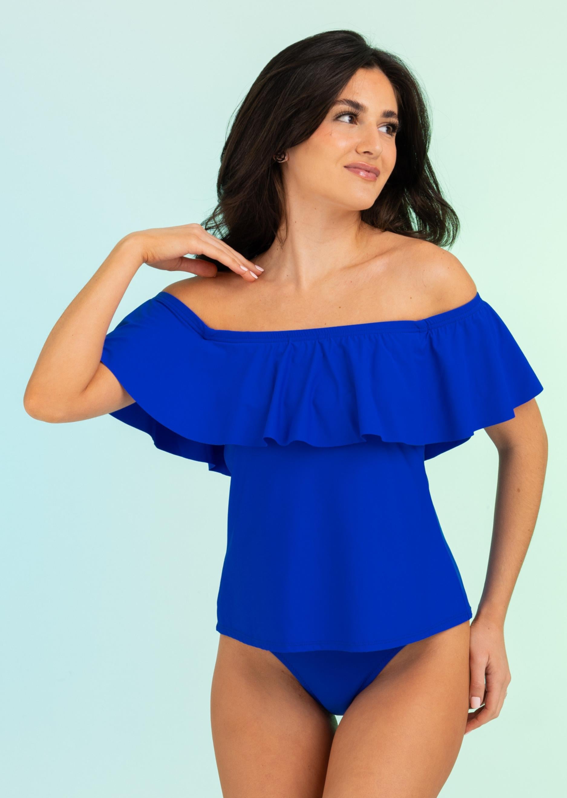 Royal Off Shoulder Flounce Loose Fit Bandini (Style 176)