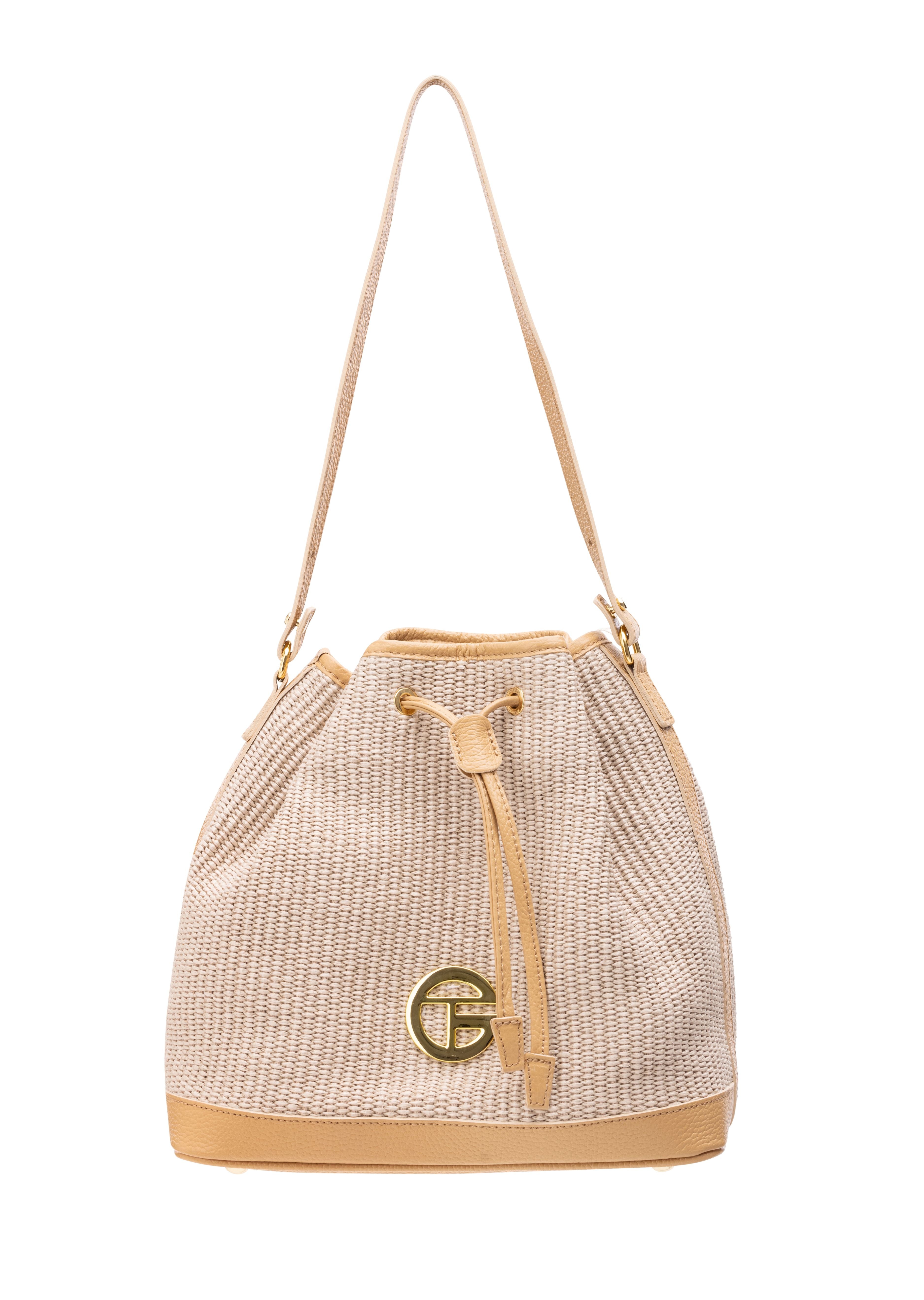 The Riviera Raffia Bucket Bag - Sandbar (8301)