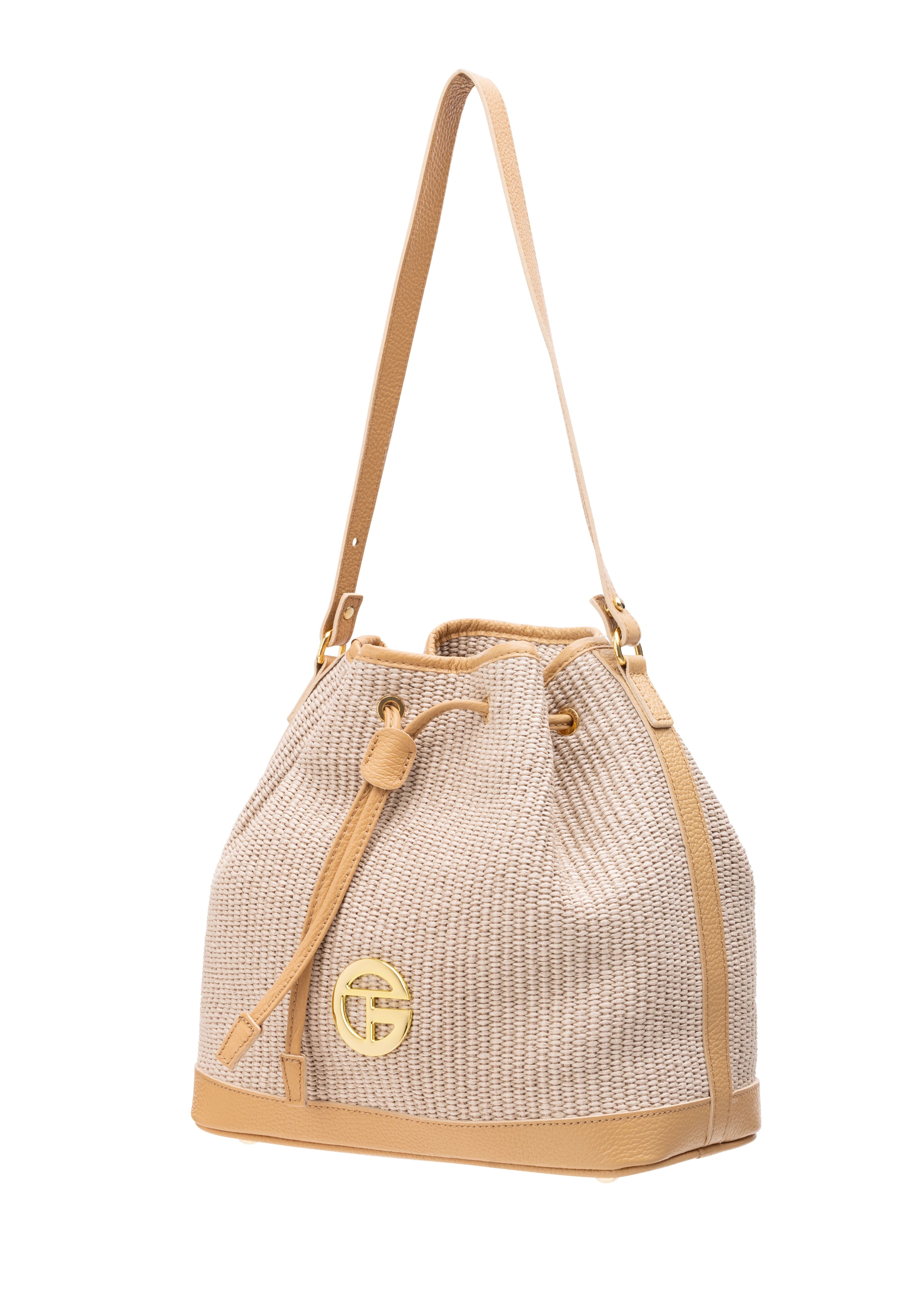 The Riviera Raffia Bucket Bag - Sandbar (8301)