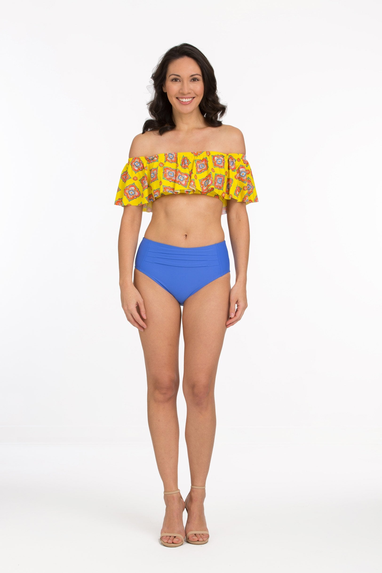 Cornflower Pleated Mid-Rise Bottom (209)