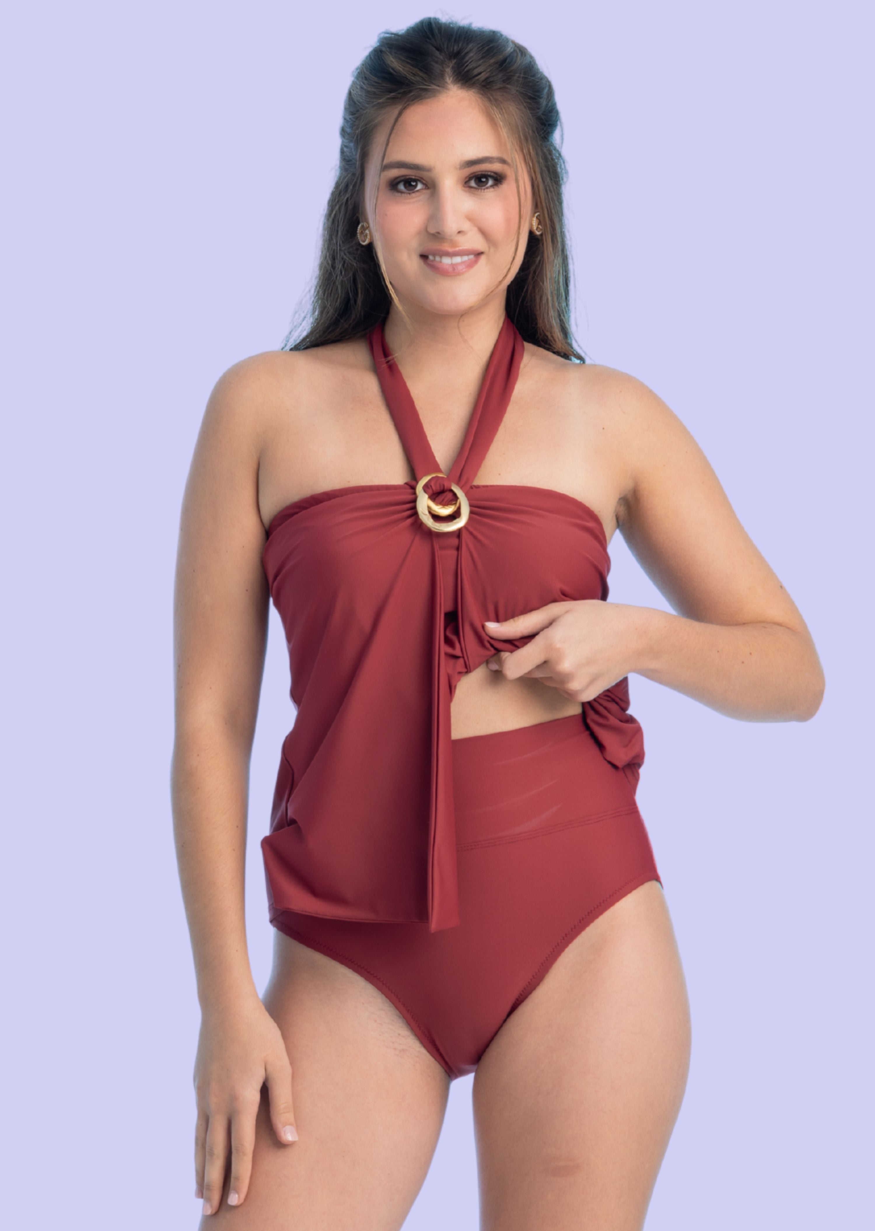 Saffron Split Front Tankini Lined (SF-144B)