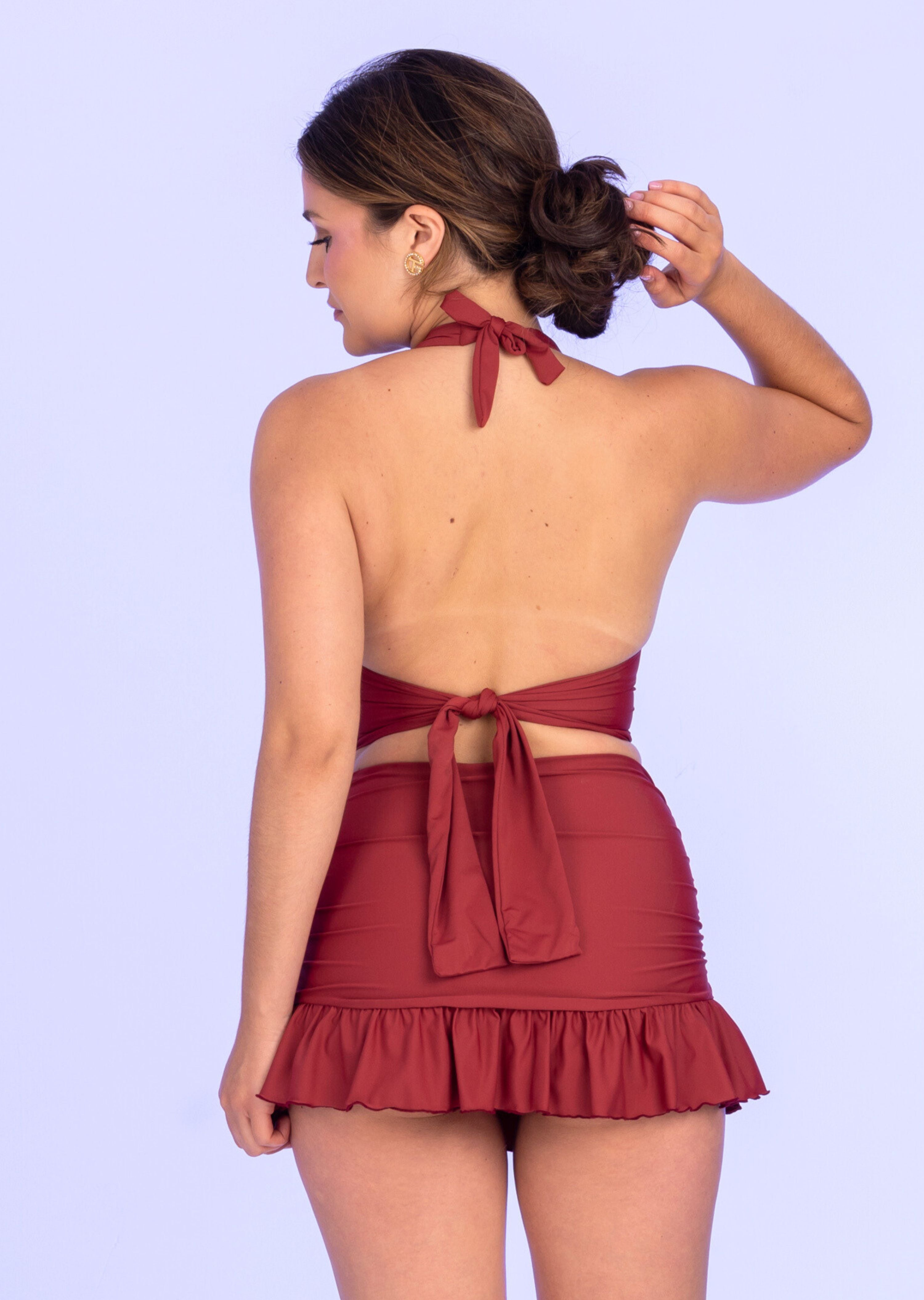 Saffron Halter Top with Wide Fixed Band (SF-169)
