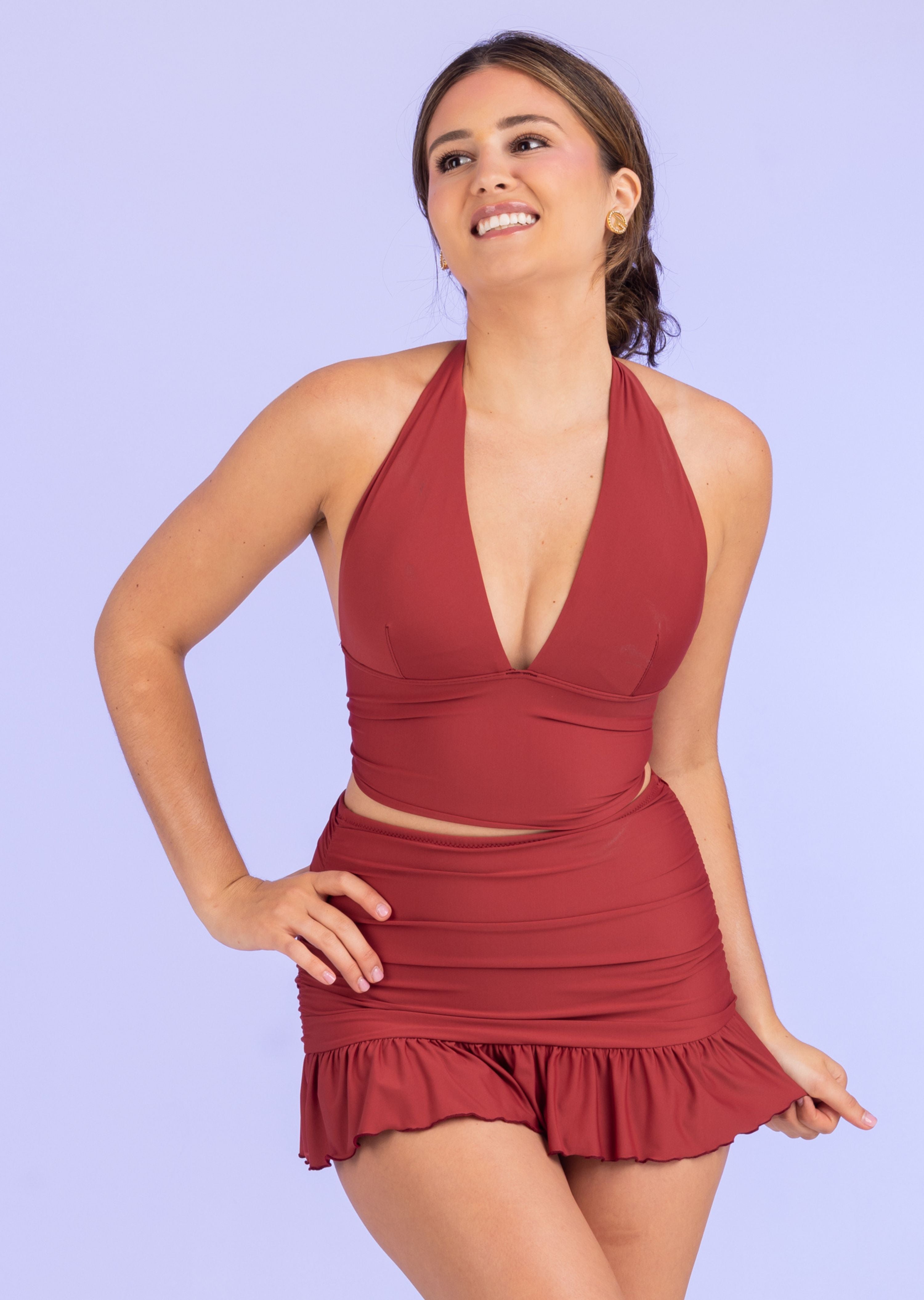 Saffron Halter Top with Wide Fixed Band (SF-169)