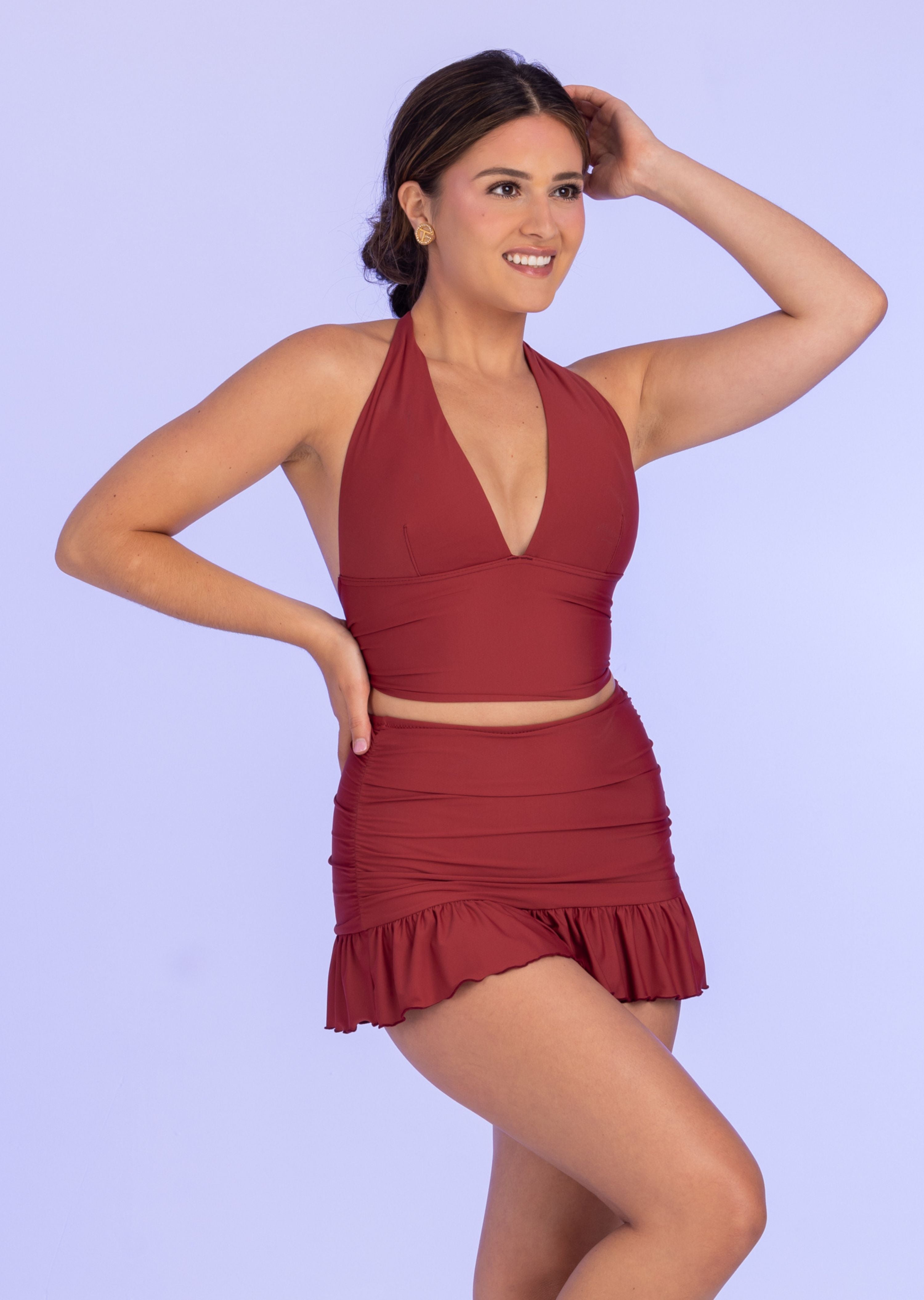 Saffron Halter Top with Wide Fixed Band (SF-169)