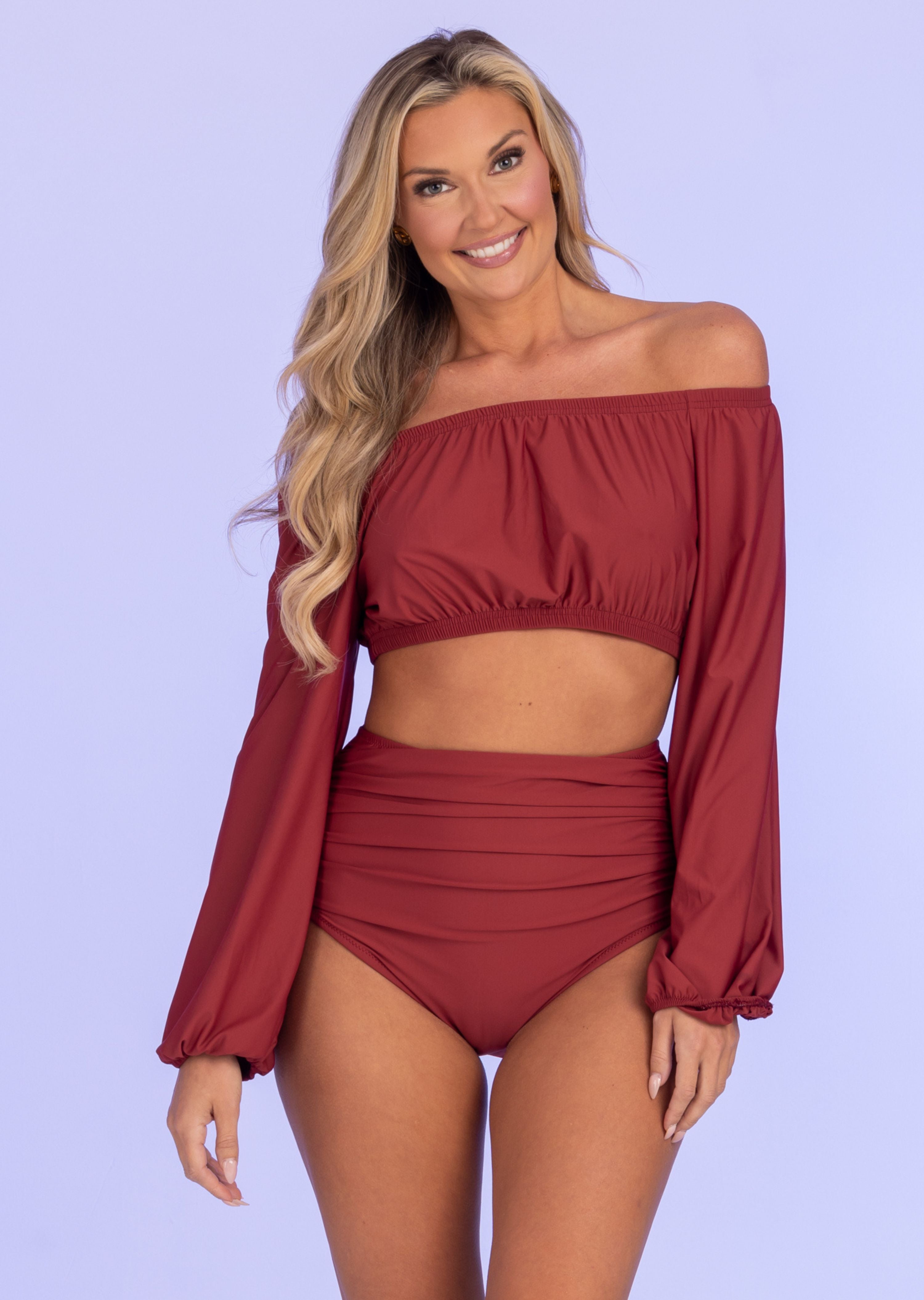 Saffron Mid Rise Gather Front Bikini Bottom (SF-217)