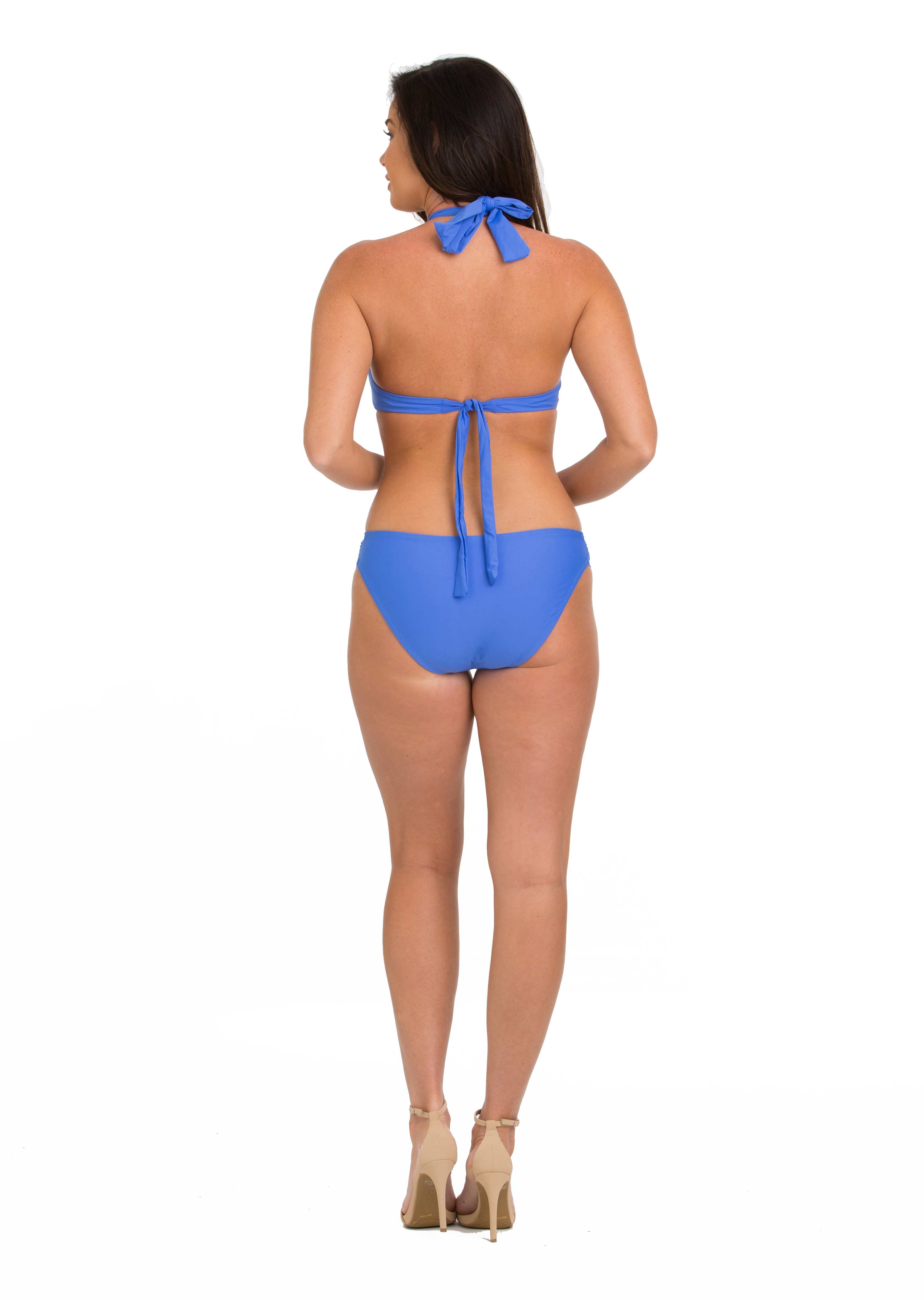 Cornflower Solid Soft Tab-Side Bikini Bottom (258)
