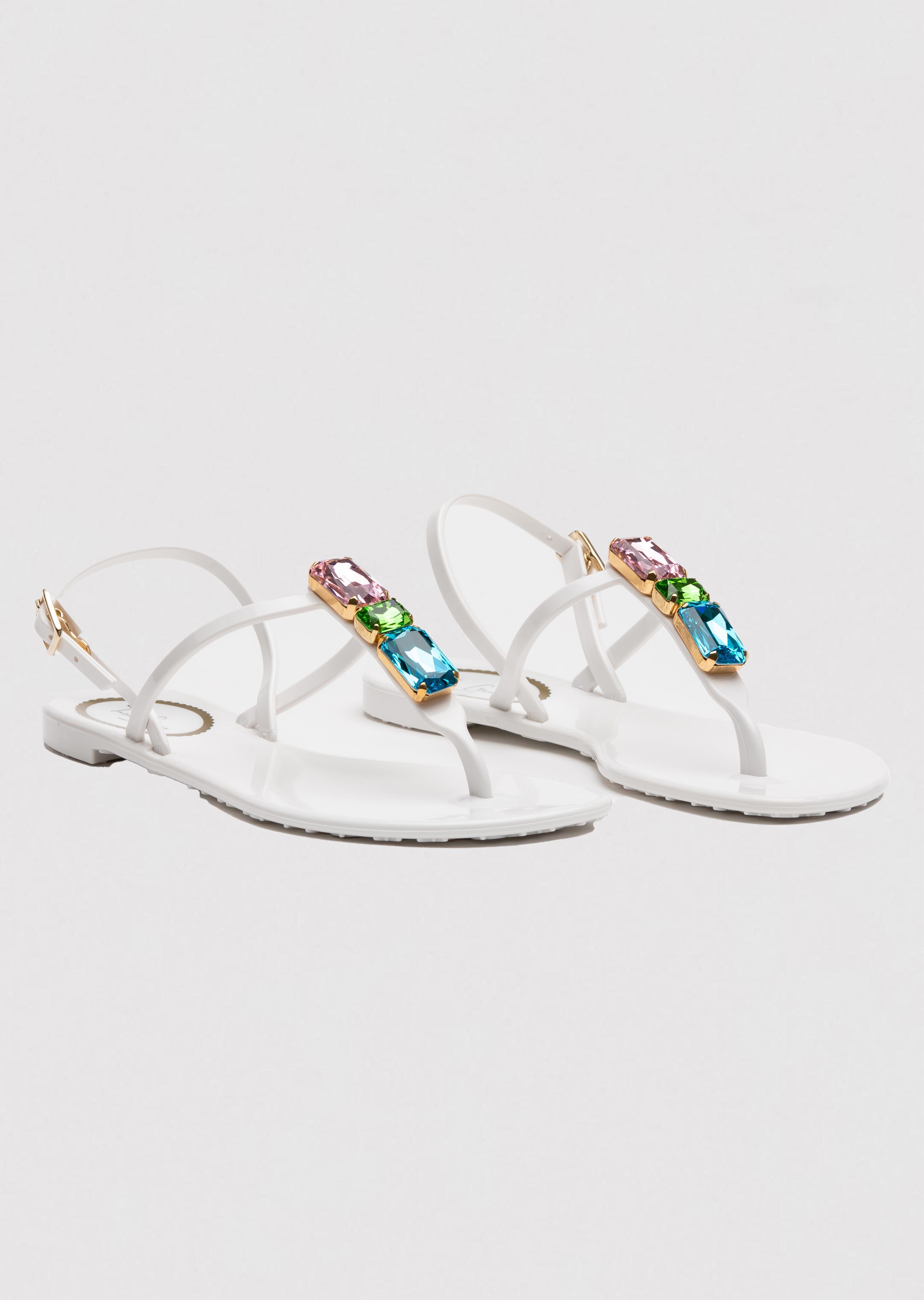 Llaria Jelly Sandals with Back Strap and 3 Austrian Set Crystals