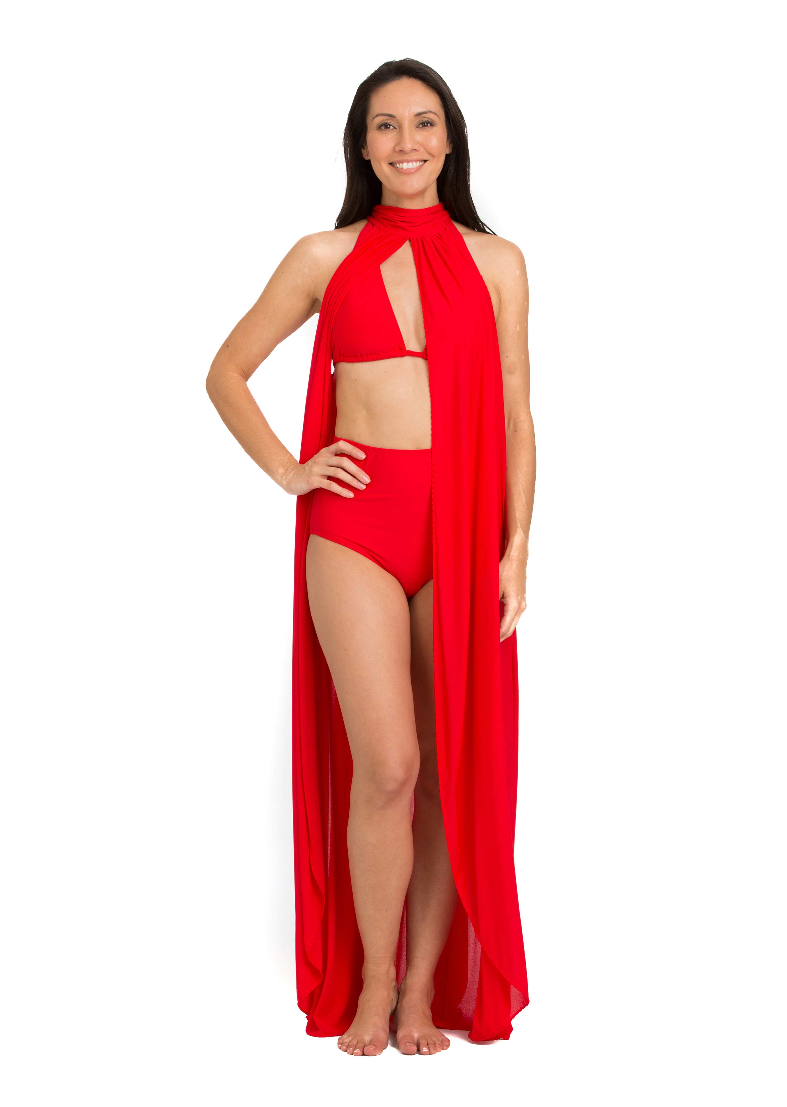 Red High Neck Cover Up (432)