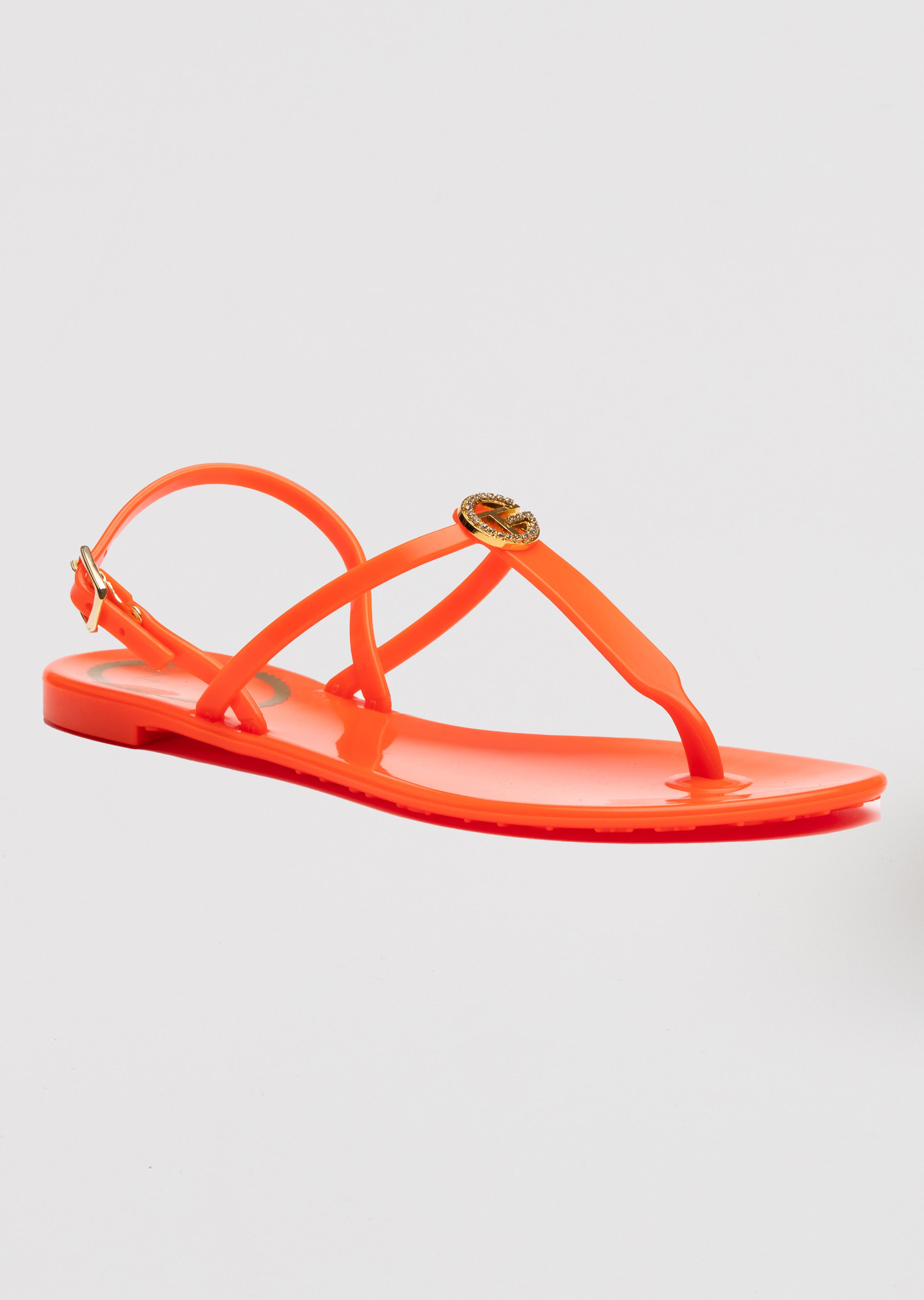 Lucia Jelly Sandals with Back Strap and Crystal Logo
