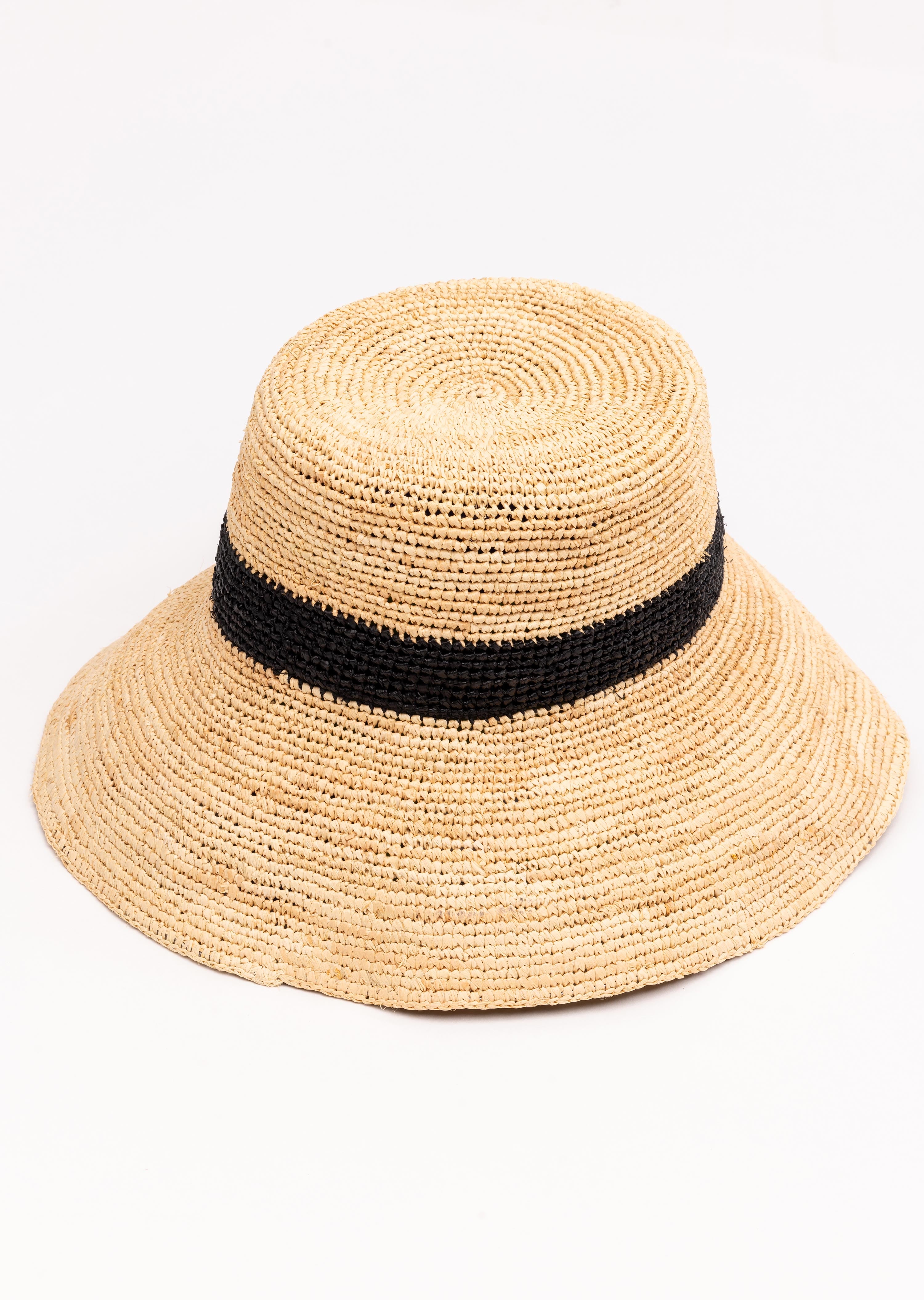 Tara Grinna Striped Raffia Hat (8254)