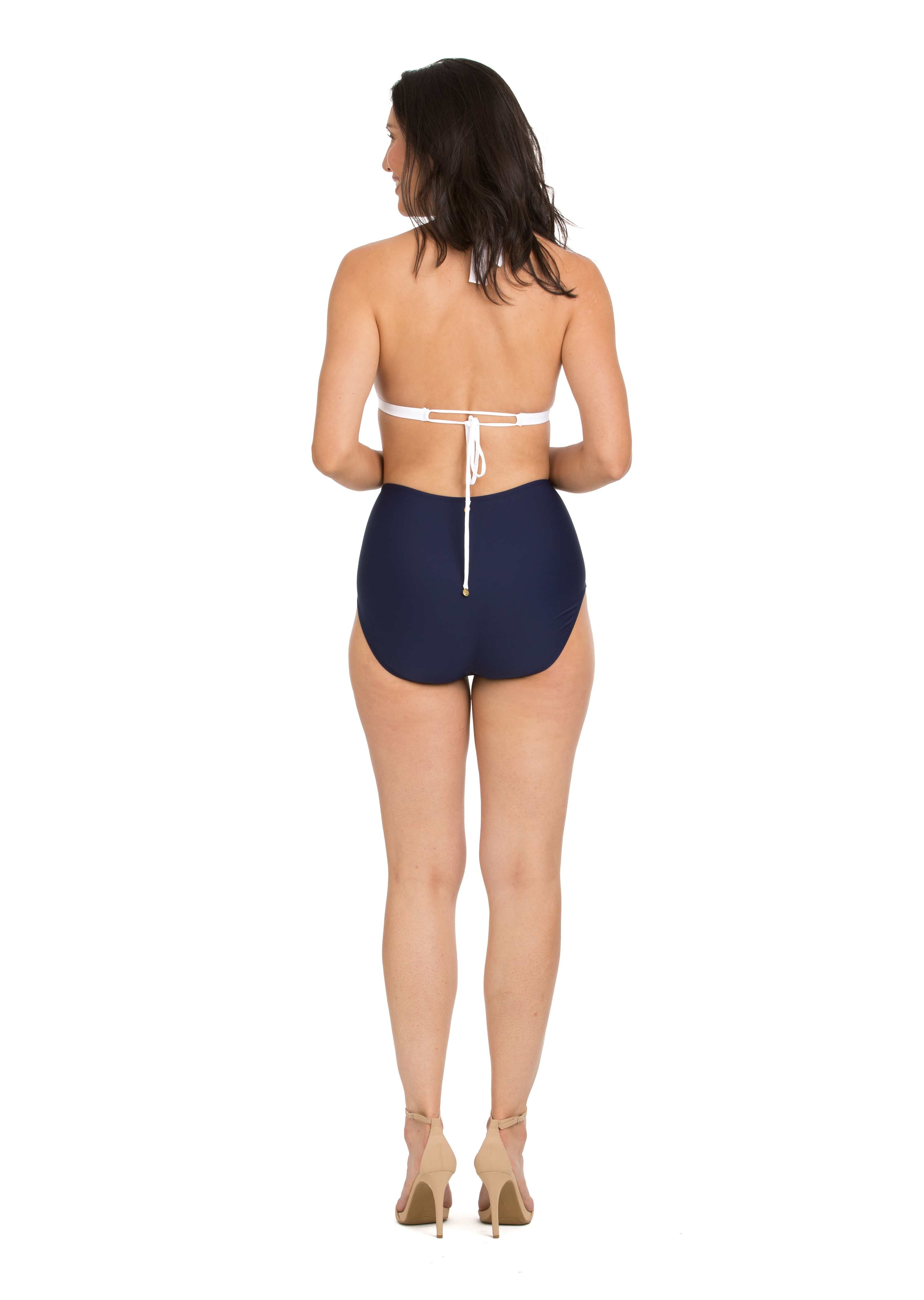 Navy High Waist Low Leg Bottom (Style 229)