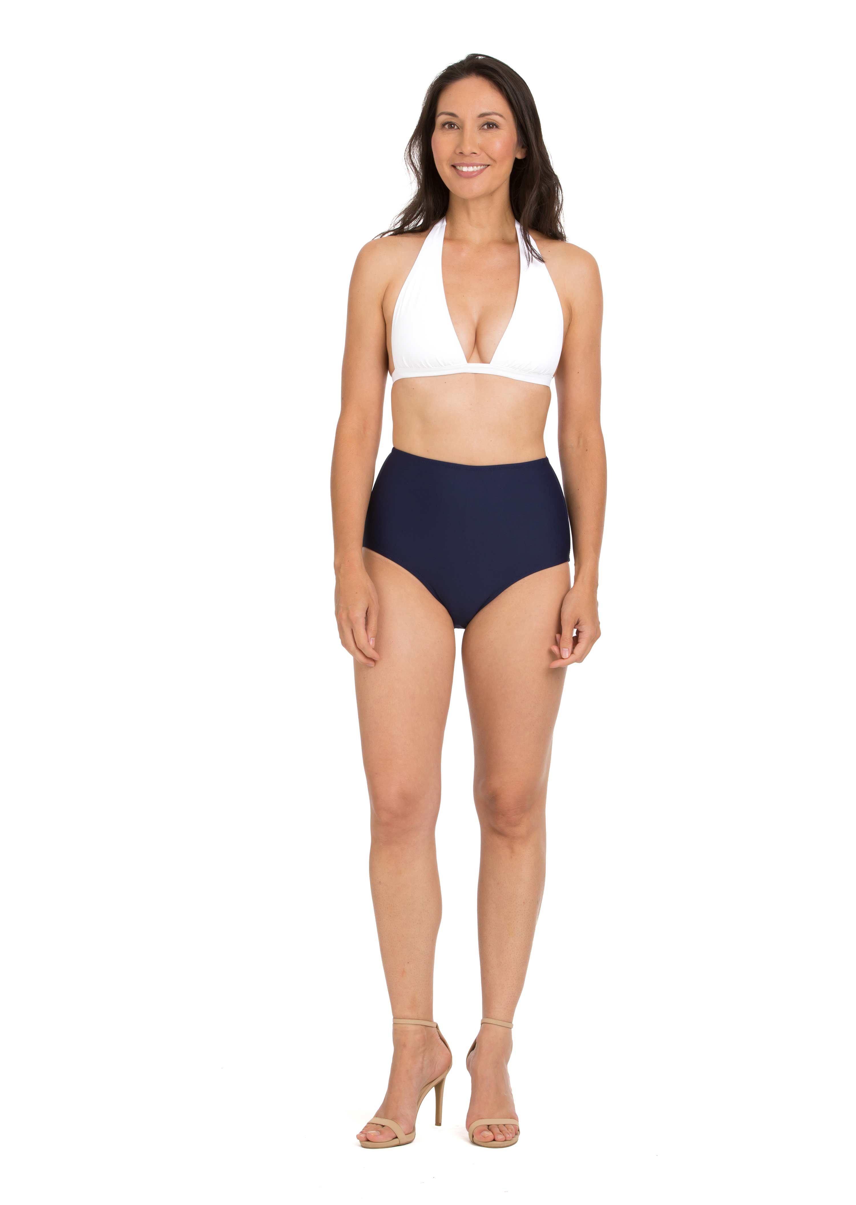 Navy High Waist Low Leg Bottom (Style 229)