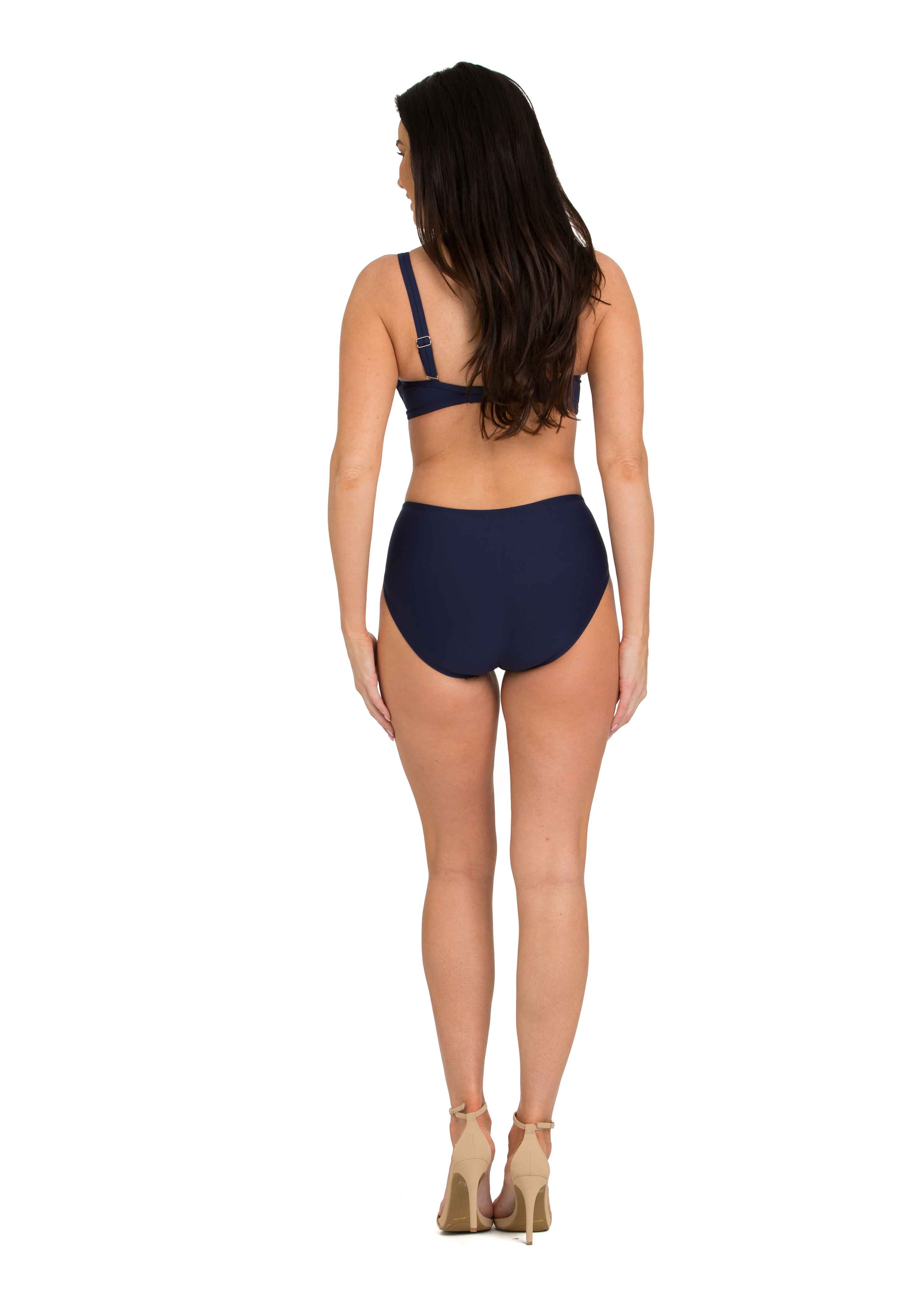 Navy Pleated Mid-Rise Bottom (209)