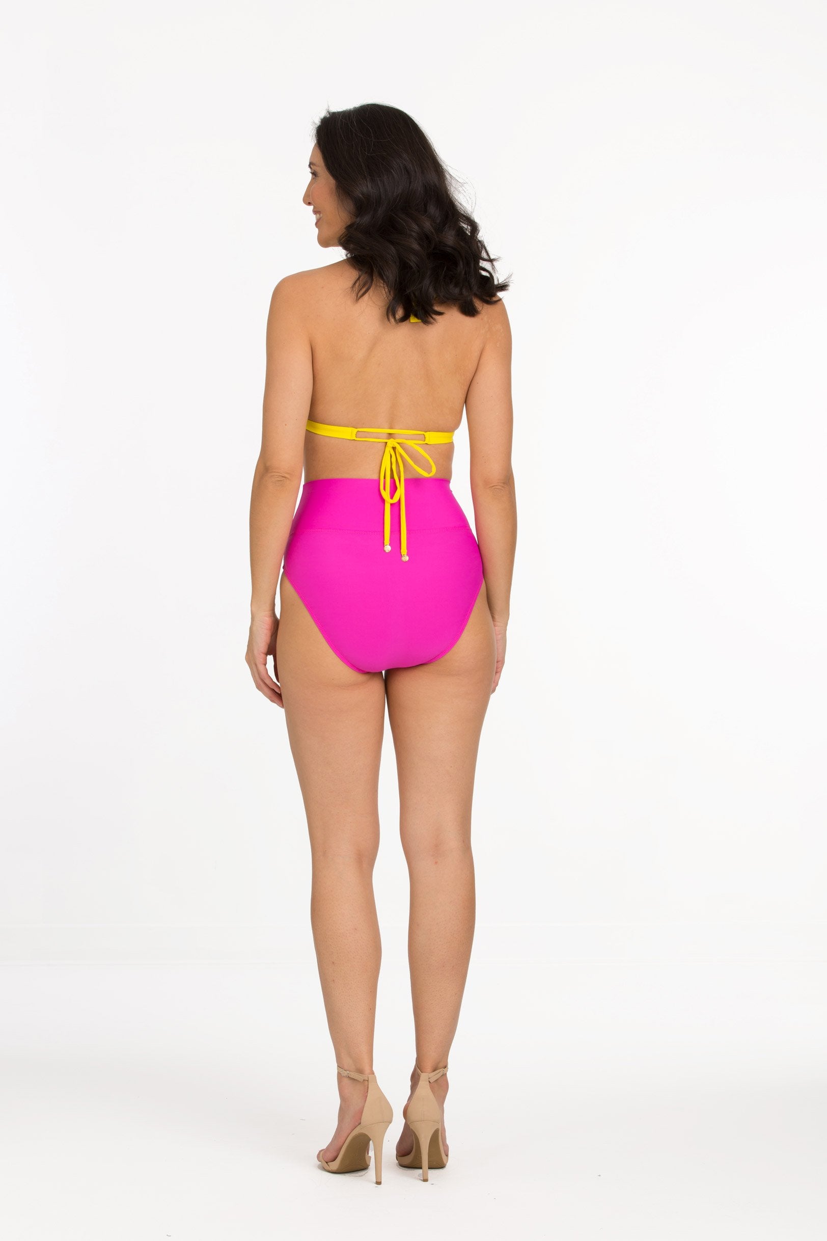 Solid V Neck Bikini Top with Back Clip (Style-182) – TARA GRINNA SWIMWEAR