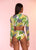 Numana Long Sleeve Crop Rash Guard Bikini Top (NA-187)
