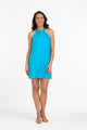 Turquoise Halter Dress with Neck Ties (Style 609)