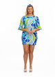 Vietri Sul Mare Boat Neck Dress with Bell Sleeves (VM-672)