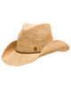 Claudiana Raffia Cowboy Hat with Gold Beaded Trim