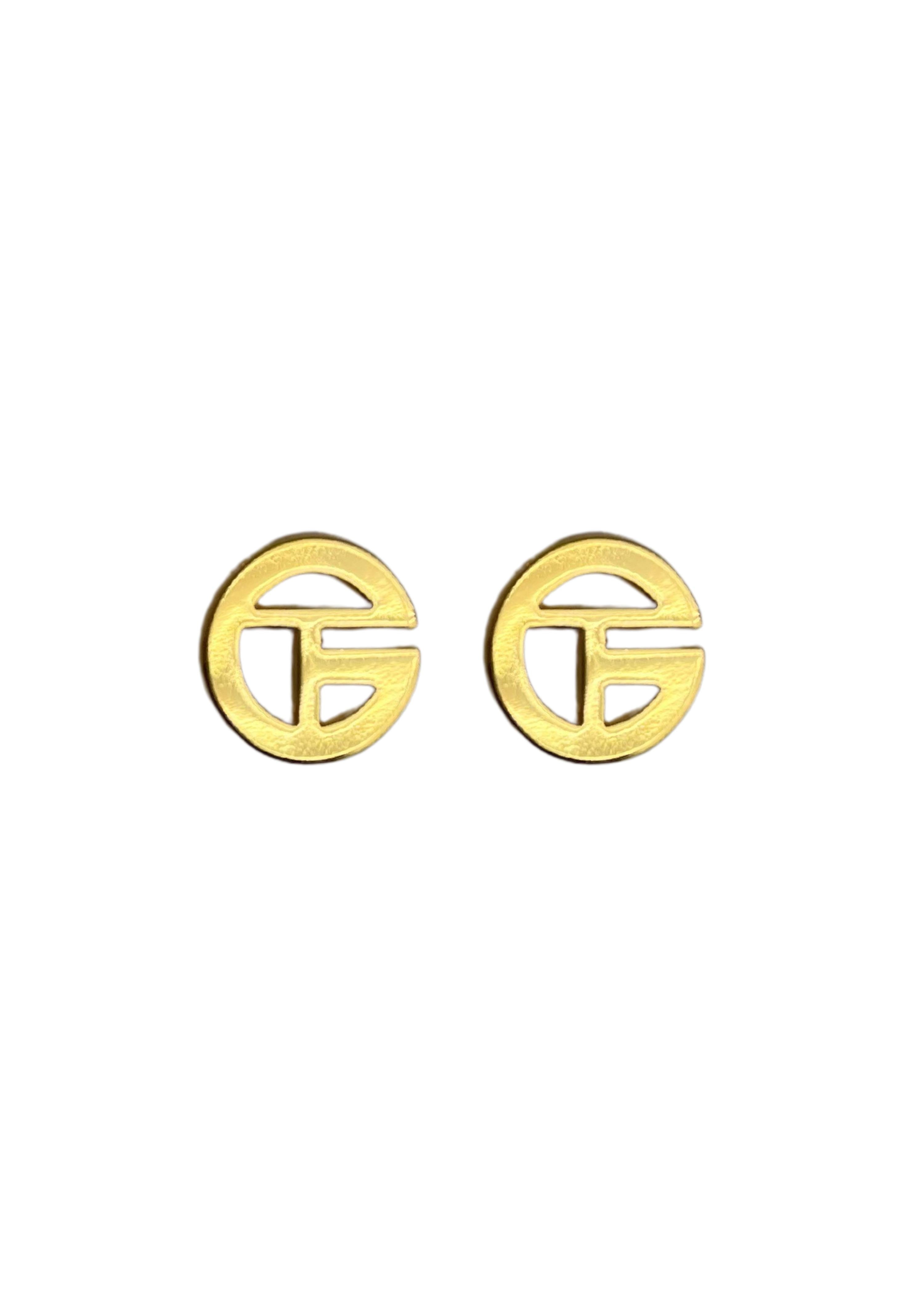 Mini Tara Grinna Logo Stud Earrings (Gold or Silver)